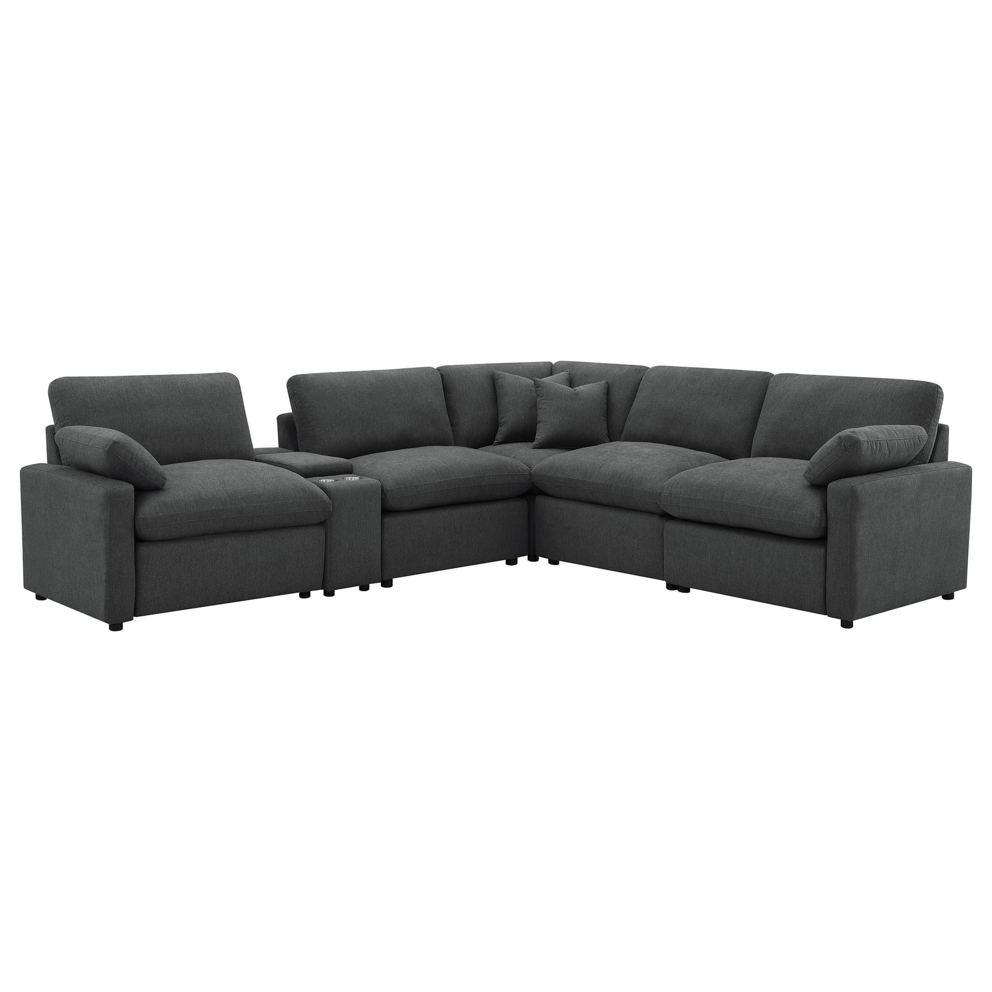 Collins 6-piece Modular Power Reclining Sectional Dark Grey - Image 1