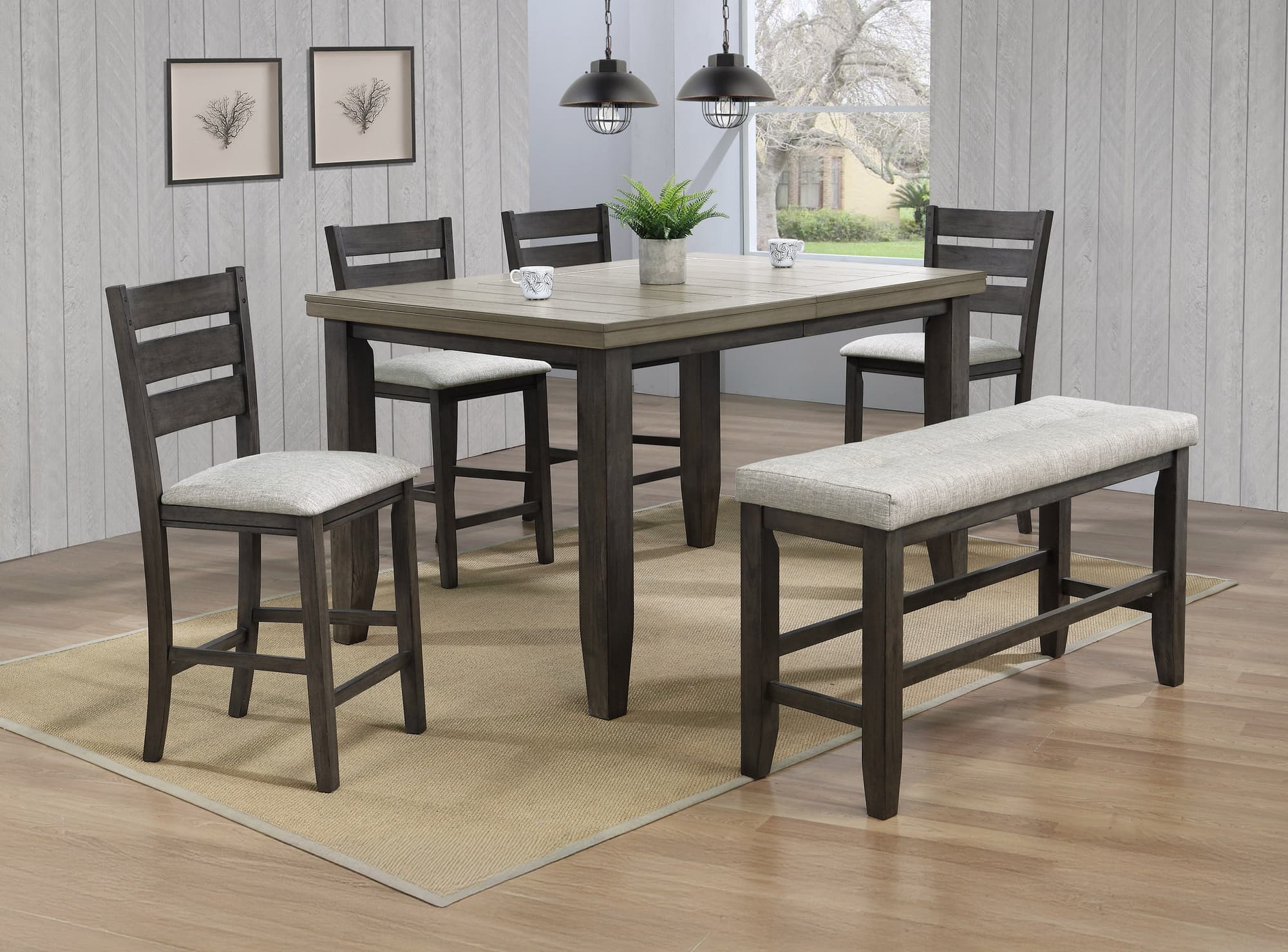 Bardstown Light Gray Rectangular Counter Height Set - Image 1