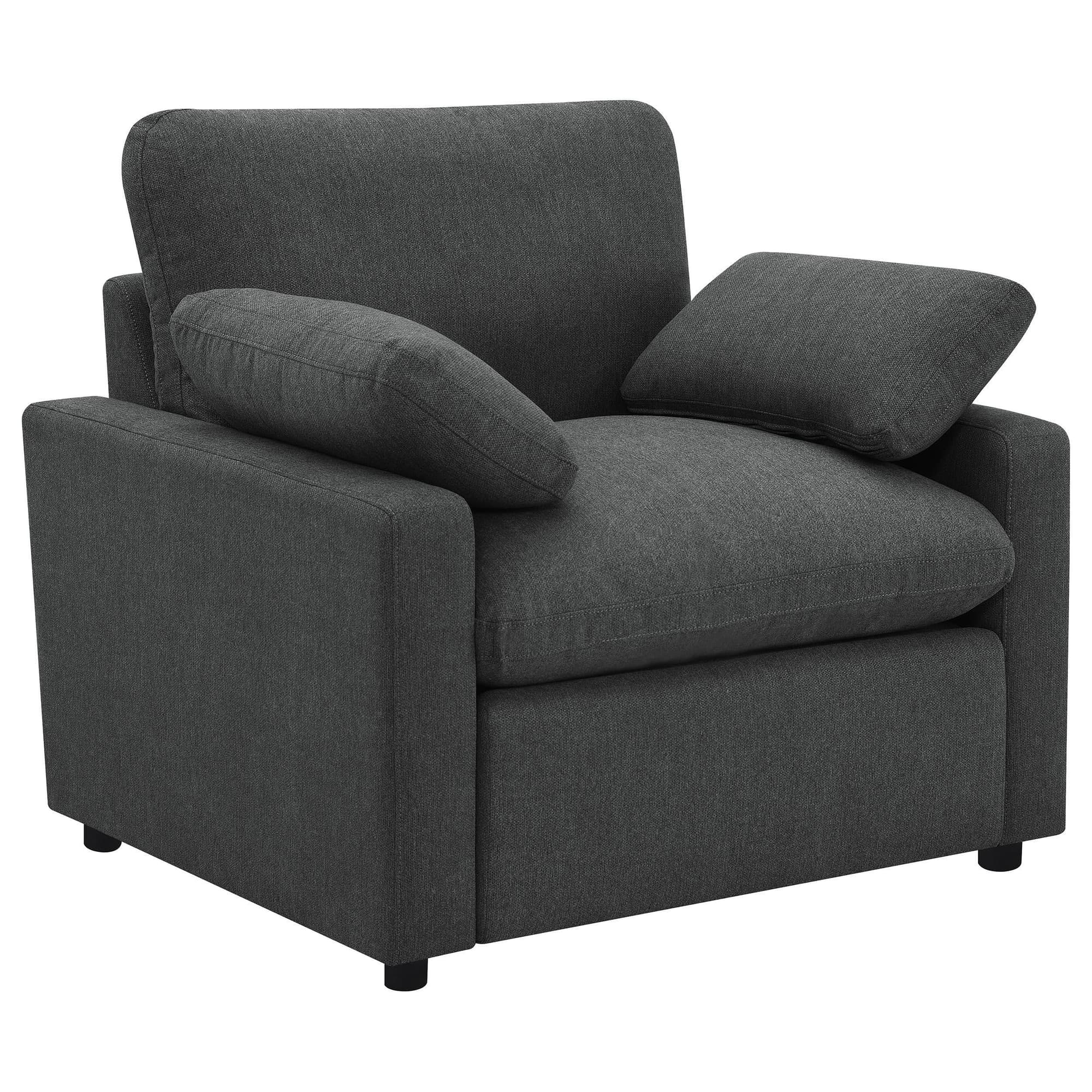 Collins Upholstered Power Recliner Chair Dark Grey - Image 1