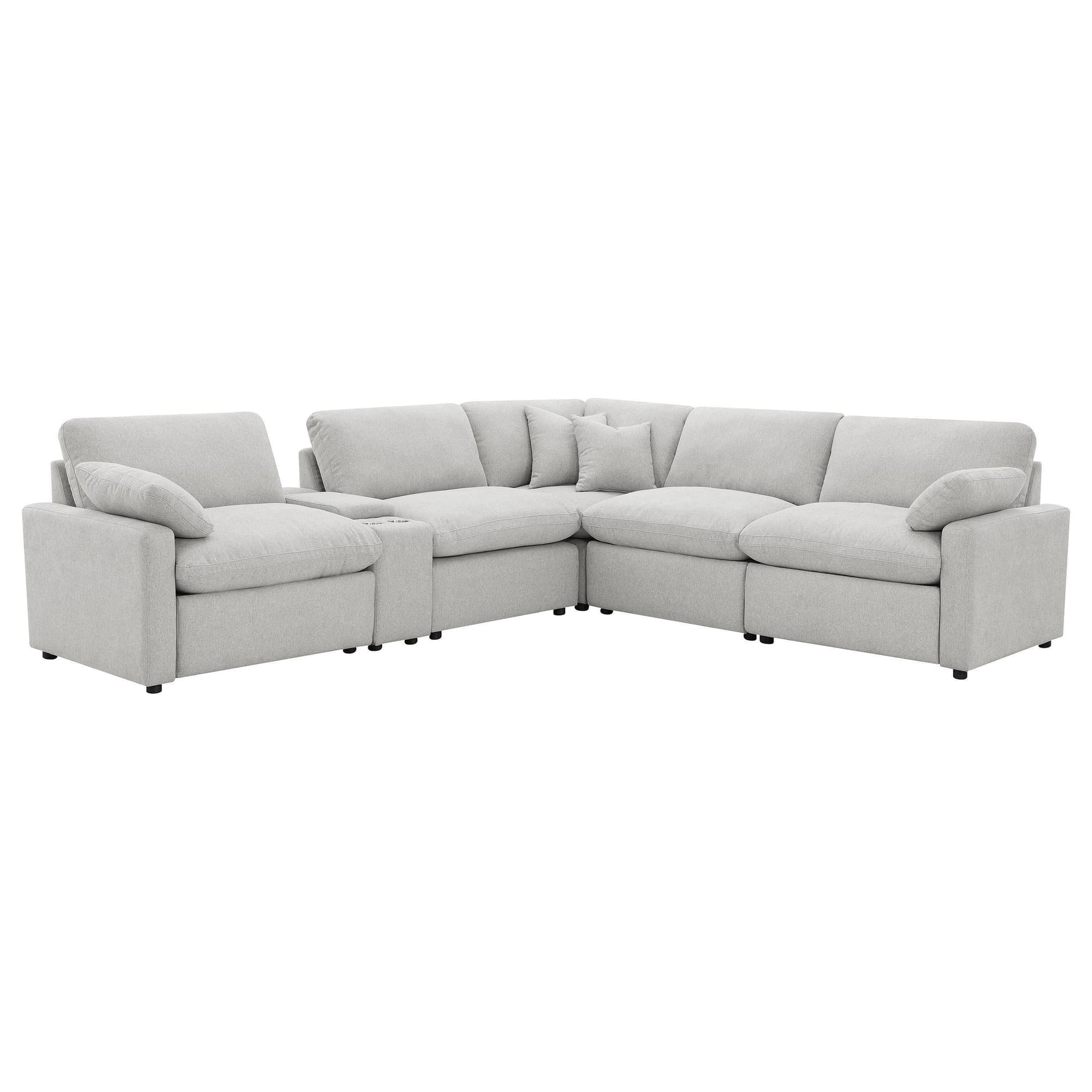 Collins 6-piece Modular Power Reclining Sectional Grey - Image 1