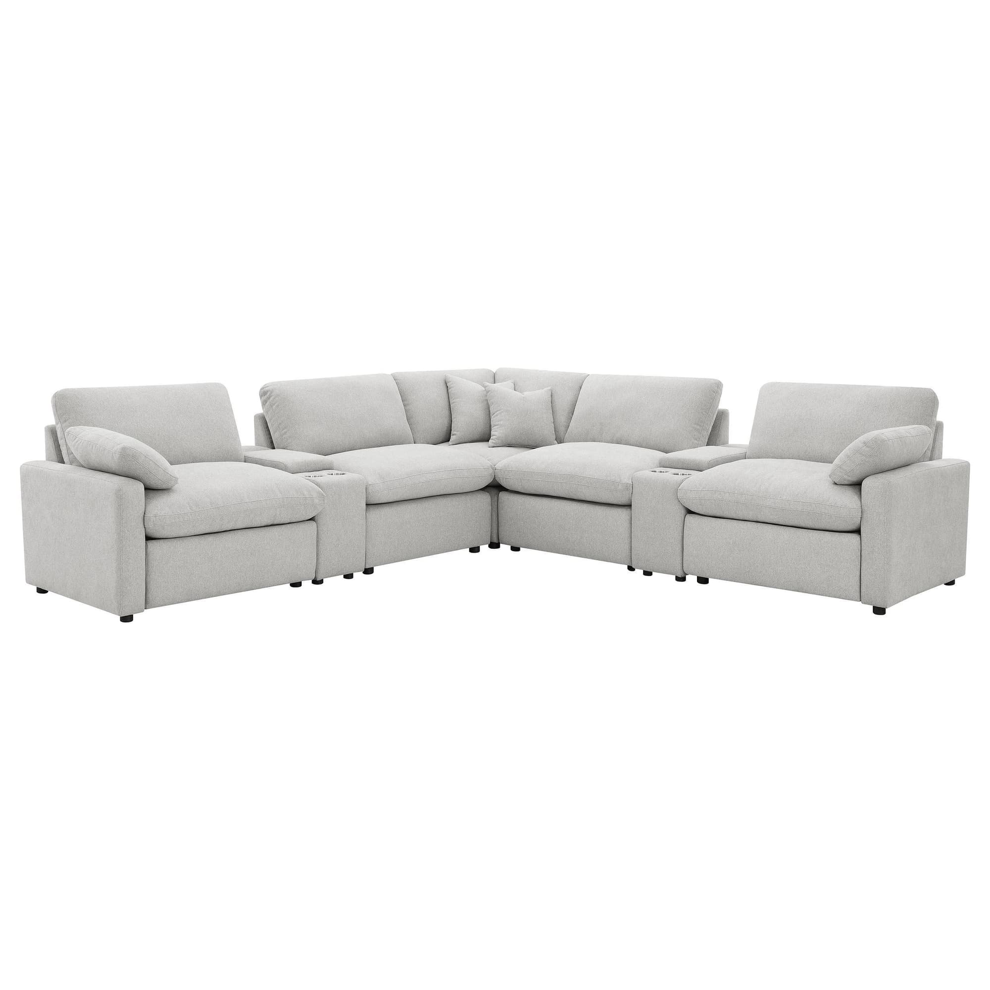 Collins 7-piece Modular Power Reclining Sectional Grey - Image 1