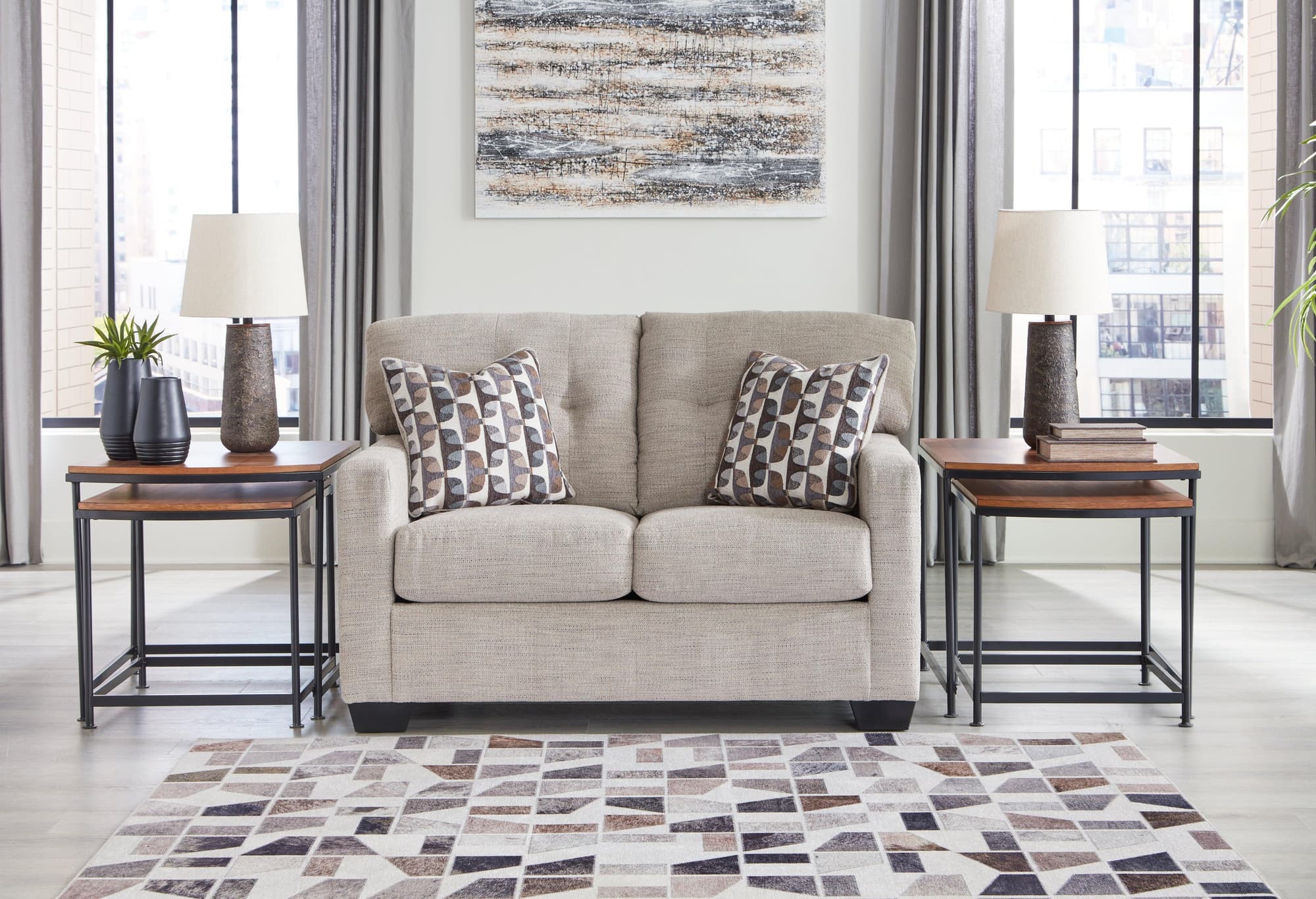 Mahoney Pebble Chenille Loveseat - Image 1