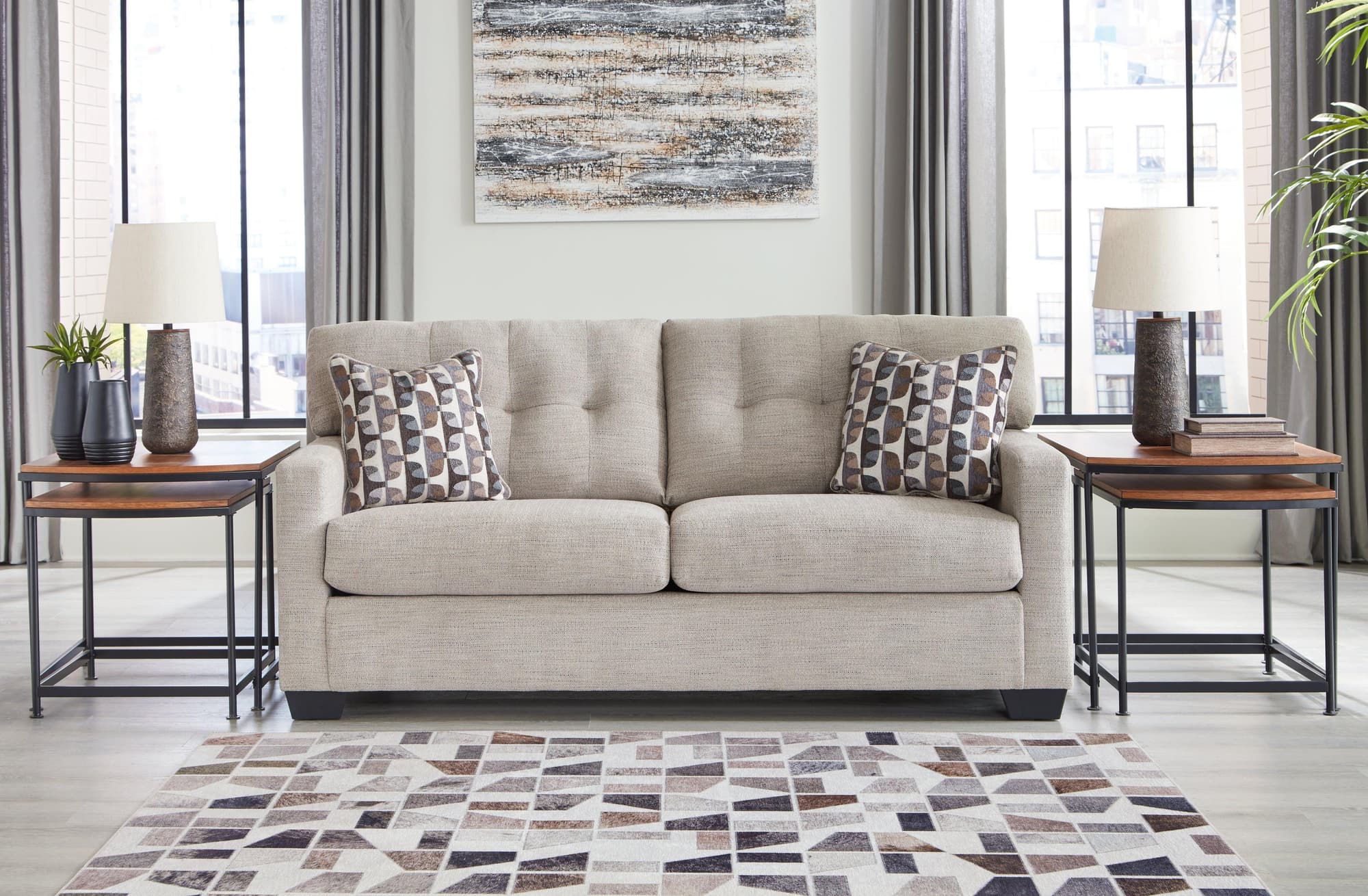 Mahoney Pebble Chenille Sofa - Image 1