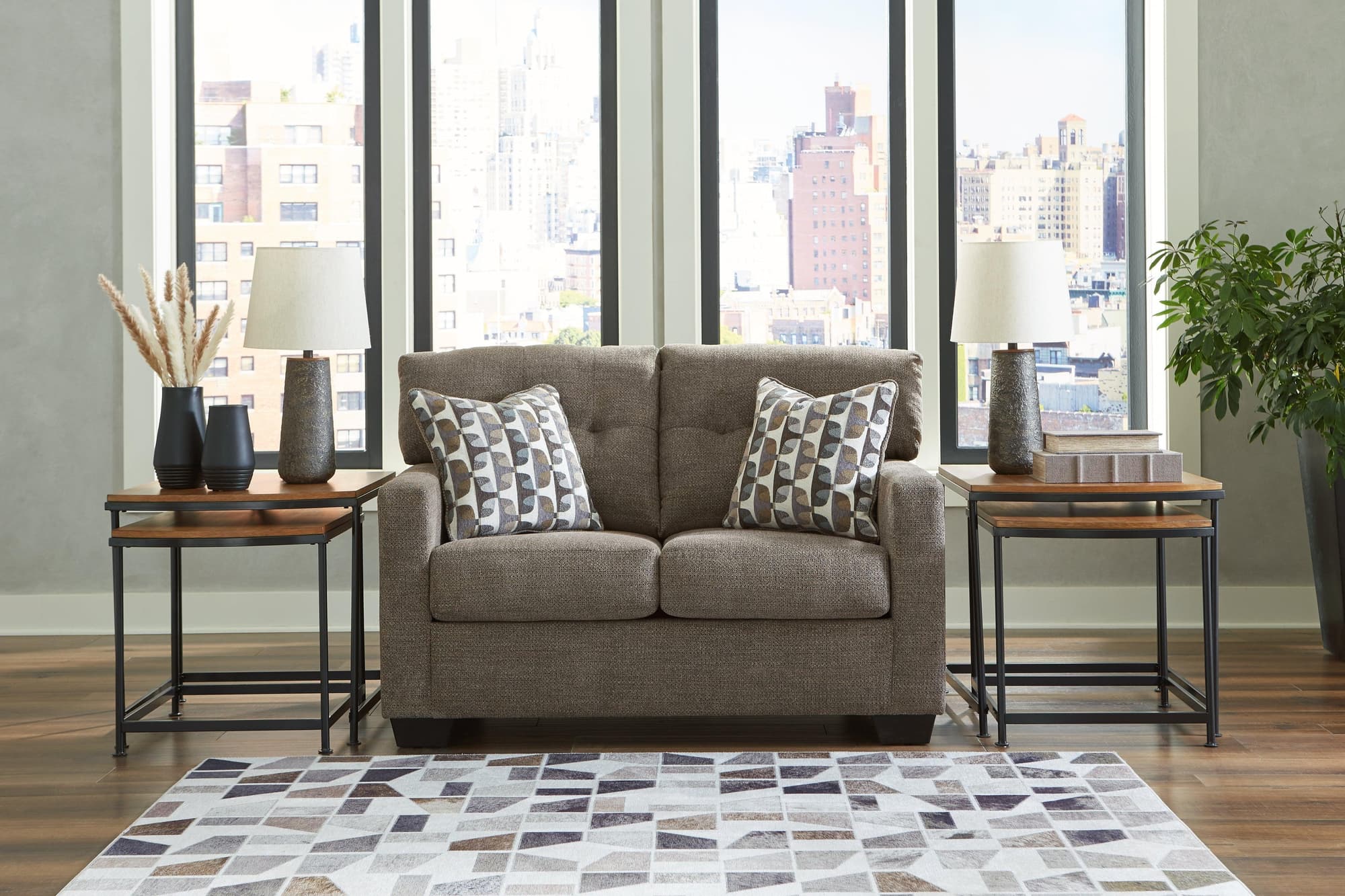 Mahoney Chocolate Chenille Loveseat - Image 1