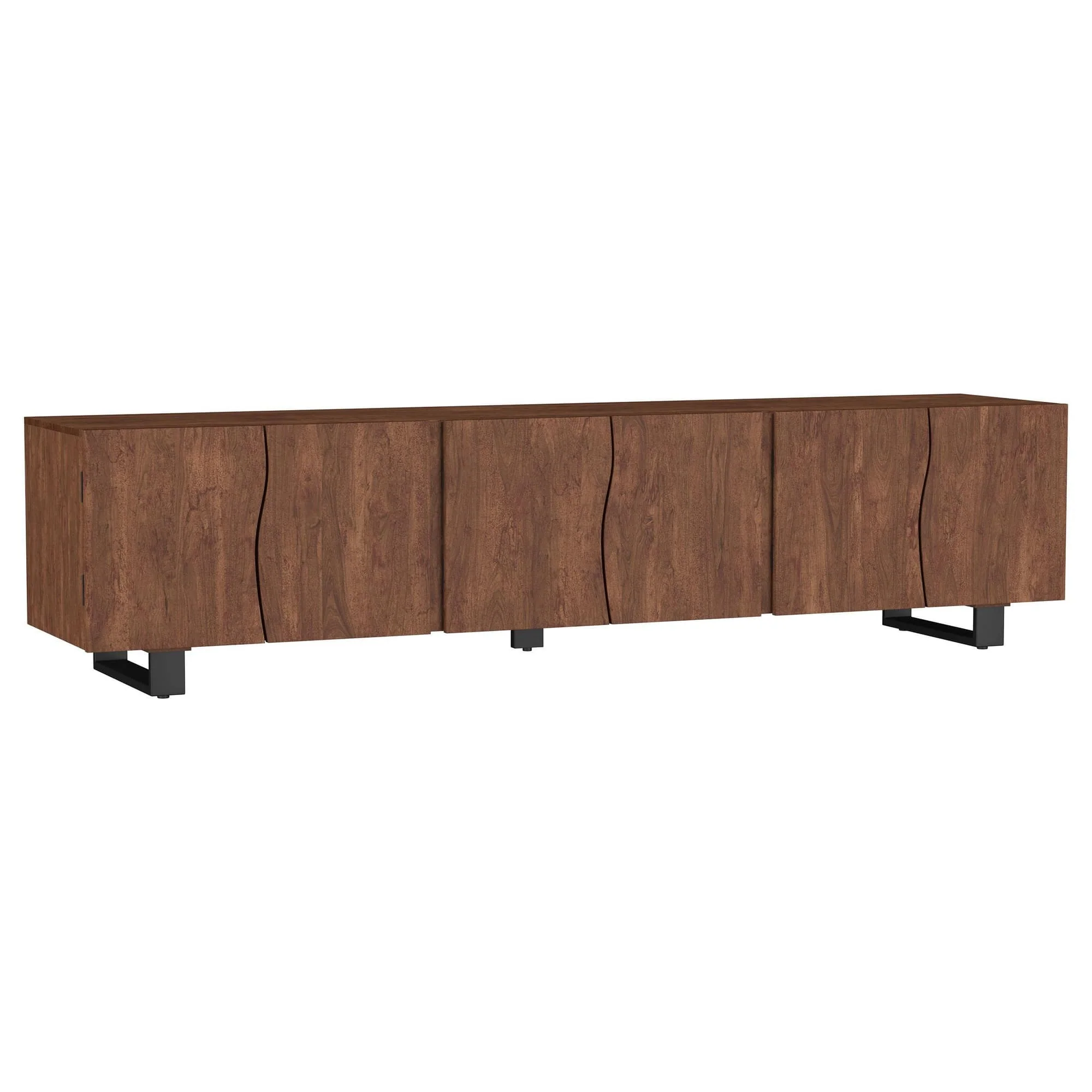 Trask 86-inch Wood TV Stand Media Console Mango Brown - Image 1