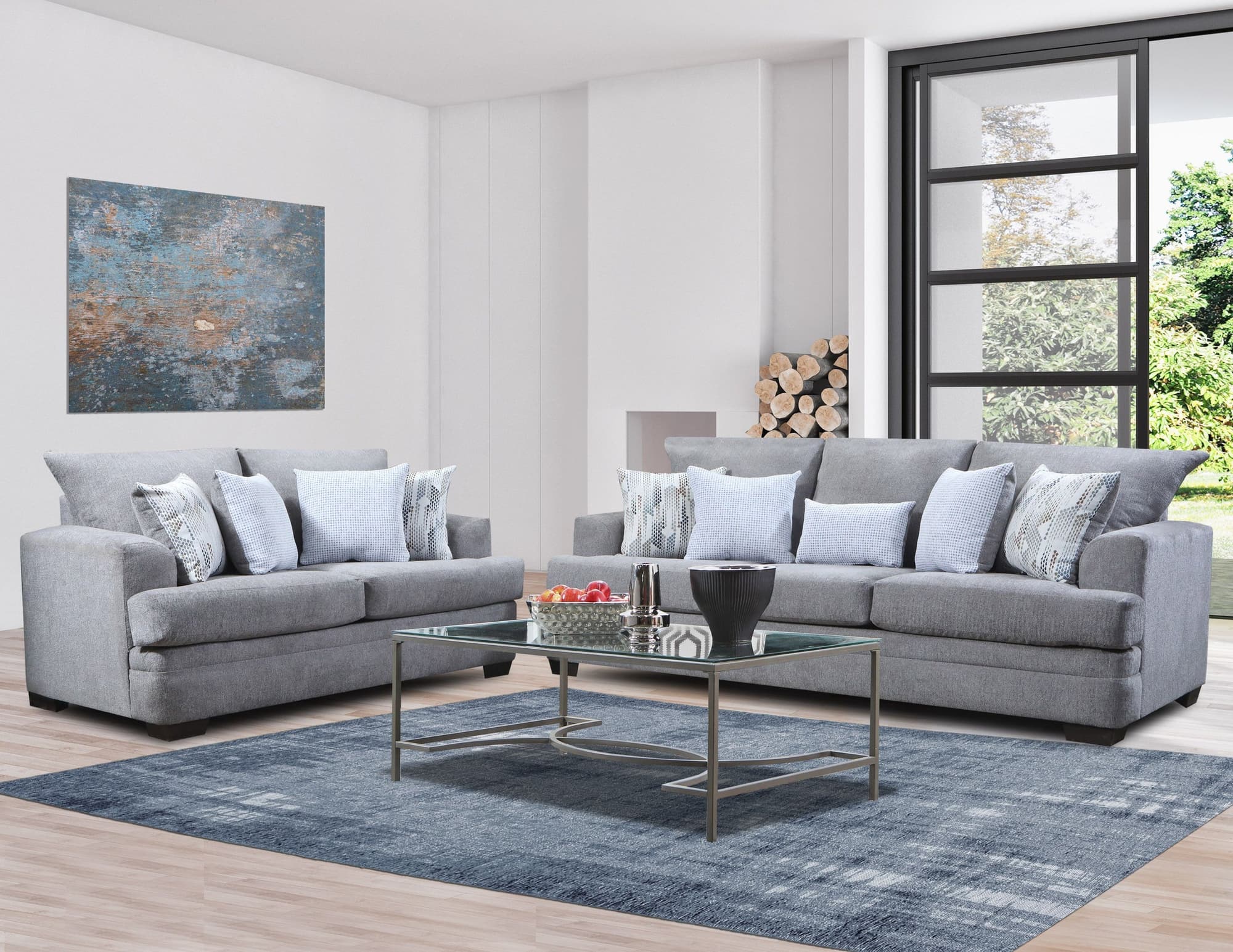 Lion Gray 2-Piece Living Room Set - Image 1