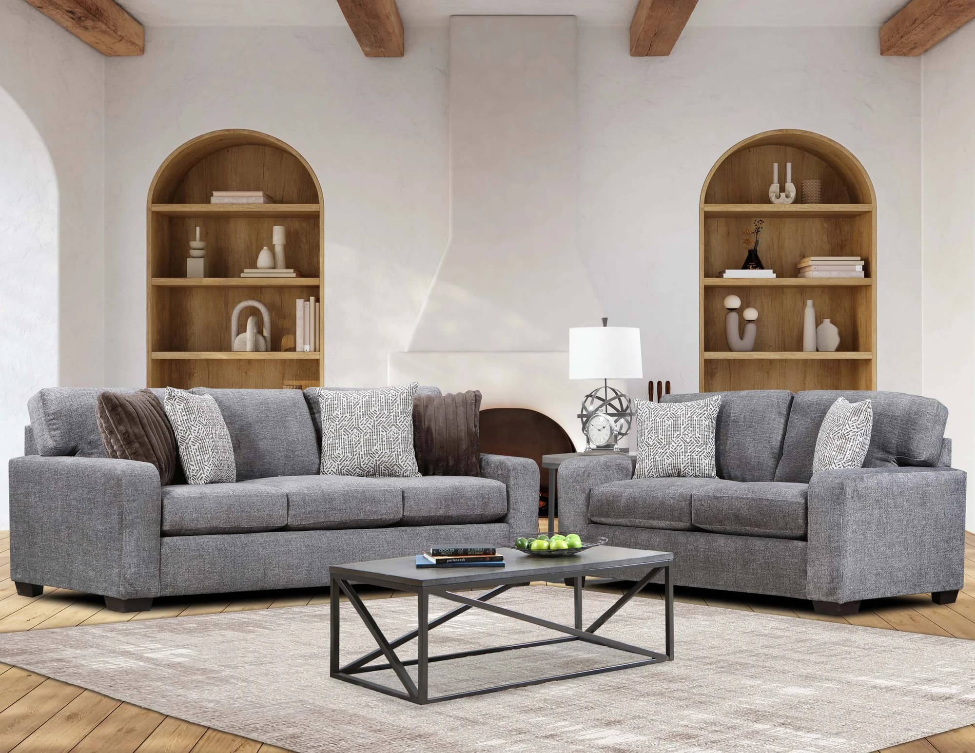 Downy Taupe 2-Piece Living Room Set - Image 1