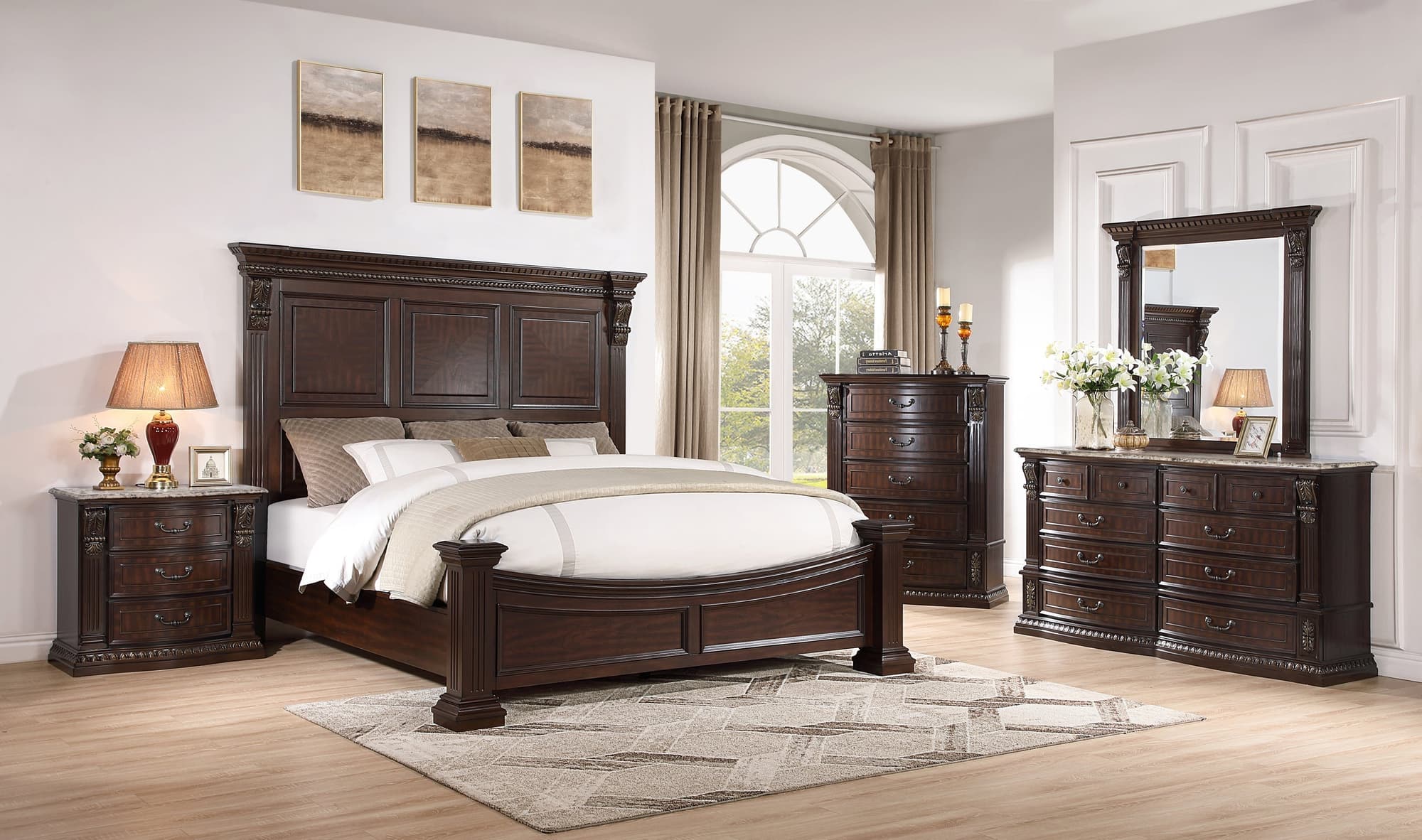 Sam Espresso Panel Bedroom Set - Image 1