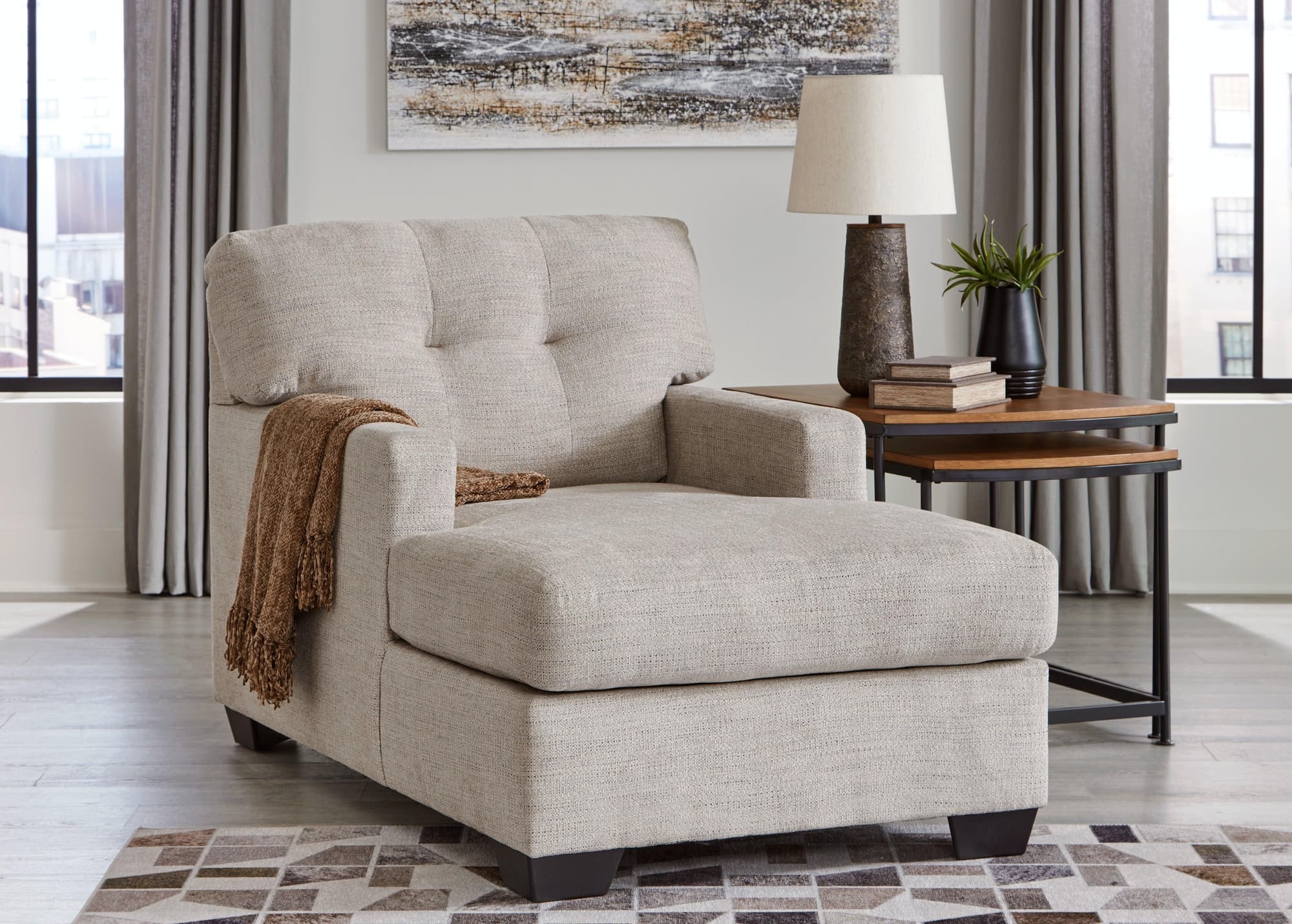 Mahoney Pebble Chenille Chaise - Image 1