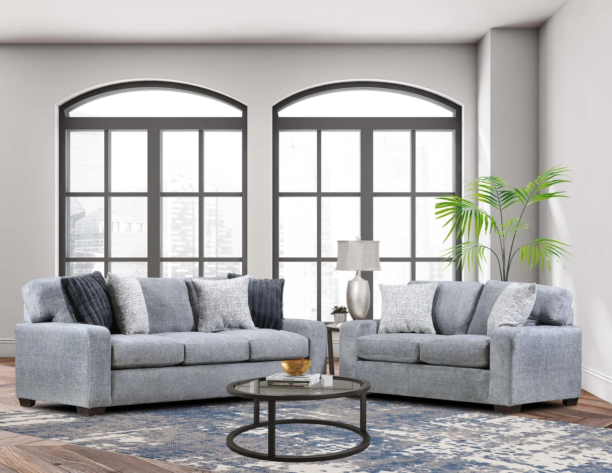 Downy Gray 2-Piece Living Room Set - Image 1