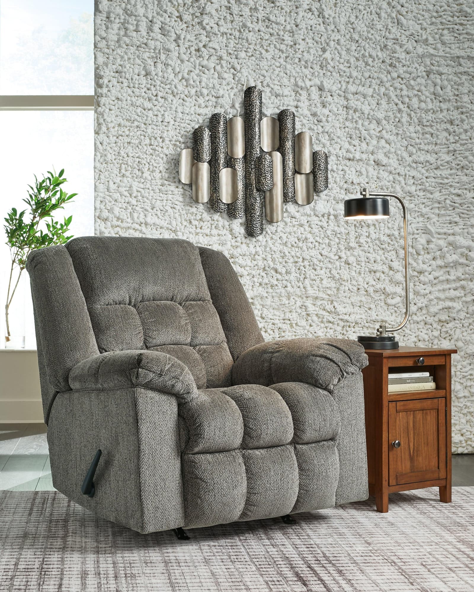 Kegler Putty Chenille Recliner - Image 1