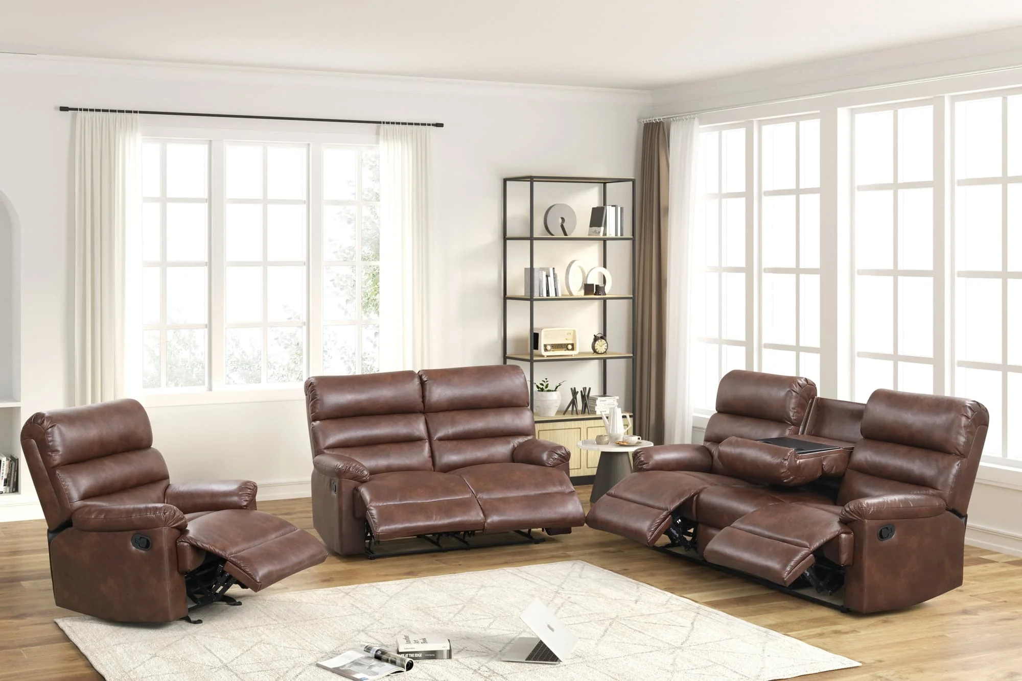Albert Cherry 3-Piece Reclining Set