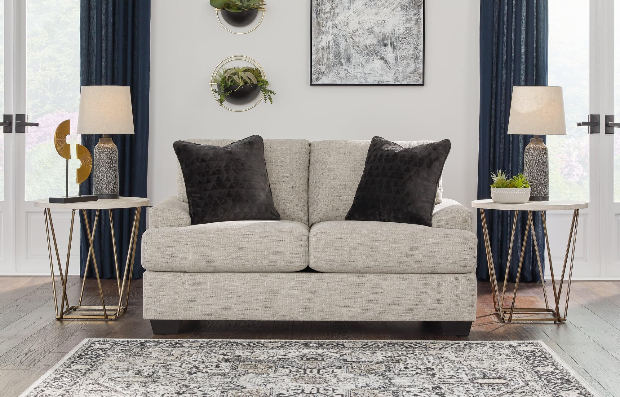 Vayda Pebble Chenille Loveseat - Image 1