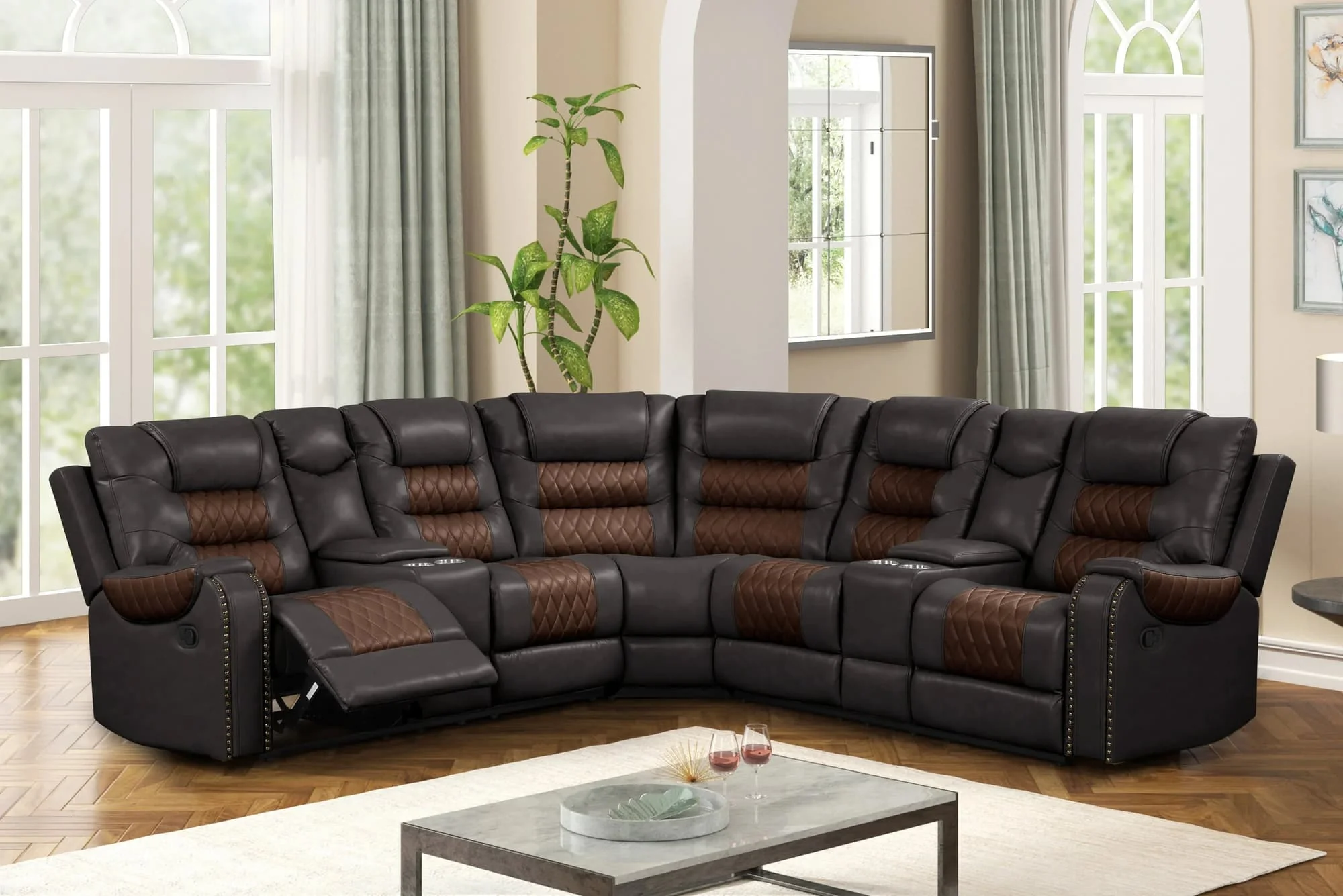 Jordon Brown Reclining Sectional - Image 1