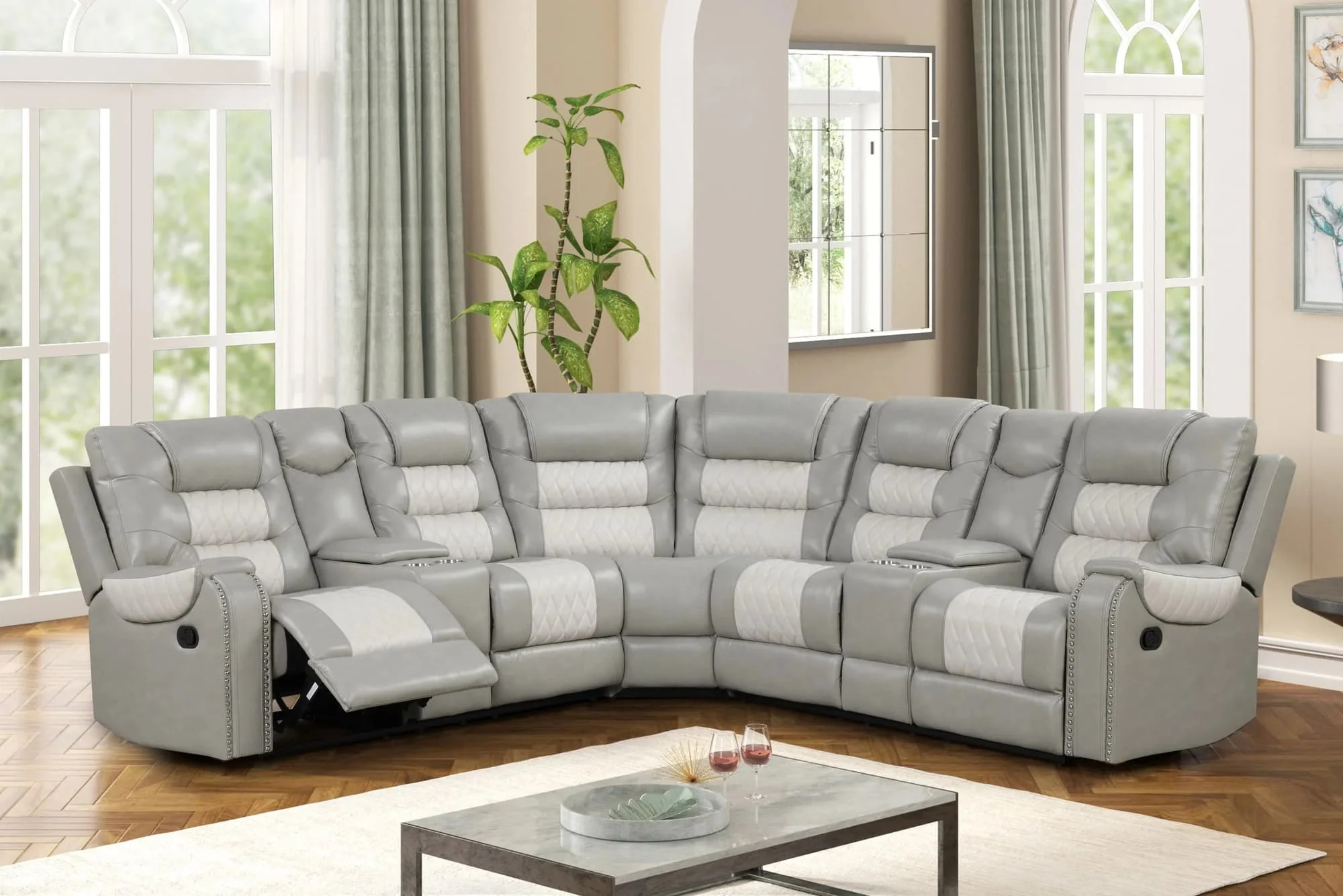 Jordon Two-Tone Reclining Sectional - Image 1