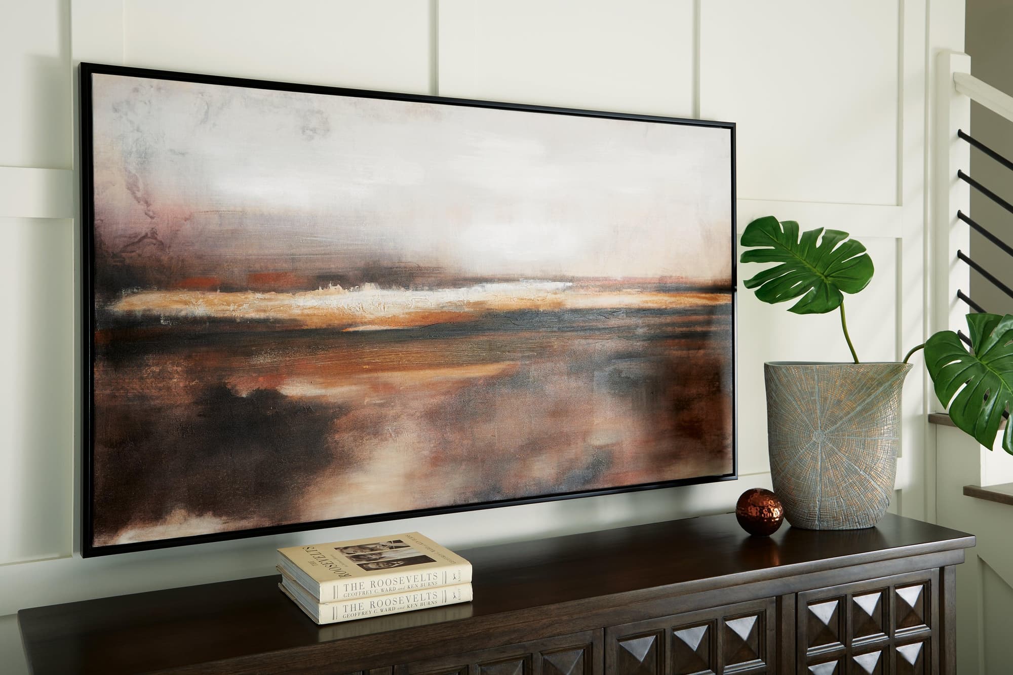 Drewland Black Brown Orange Wall Art