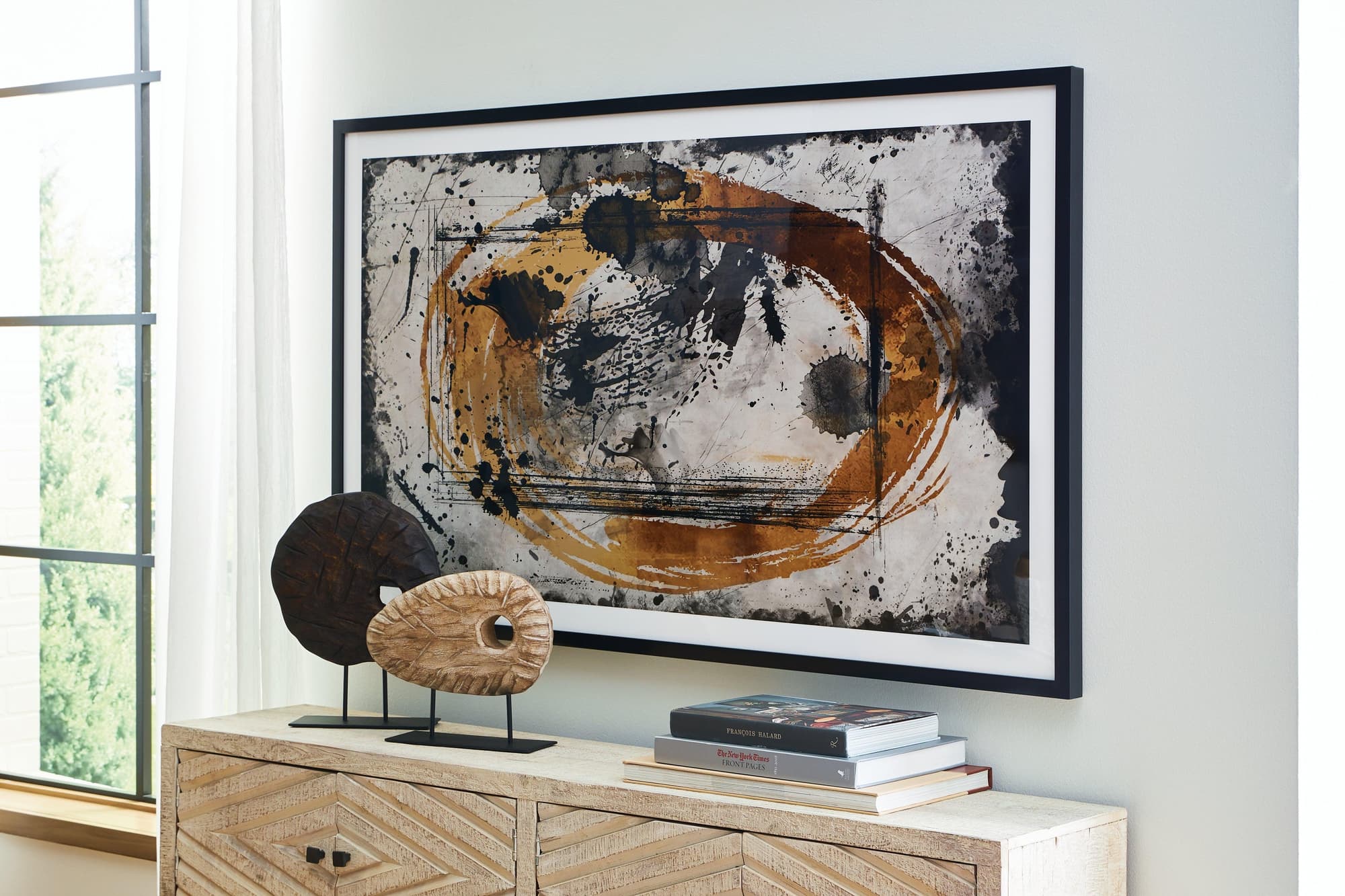 Clefting Black Caramel Tan Wall Art - Image 1