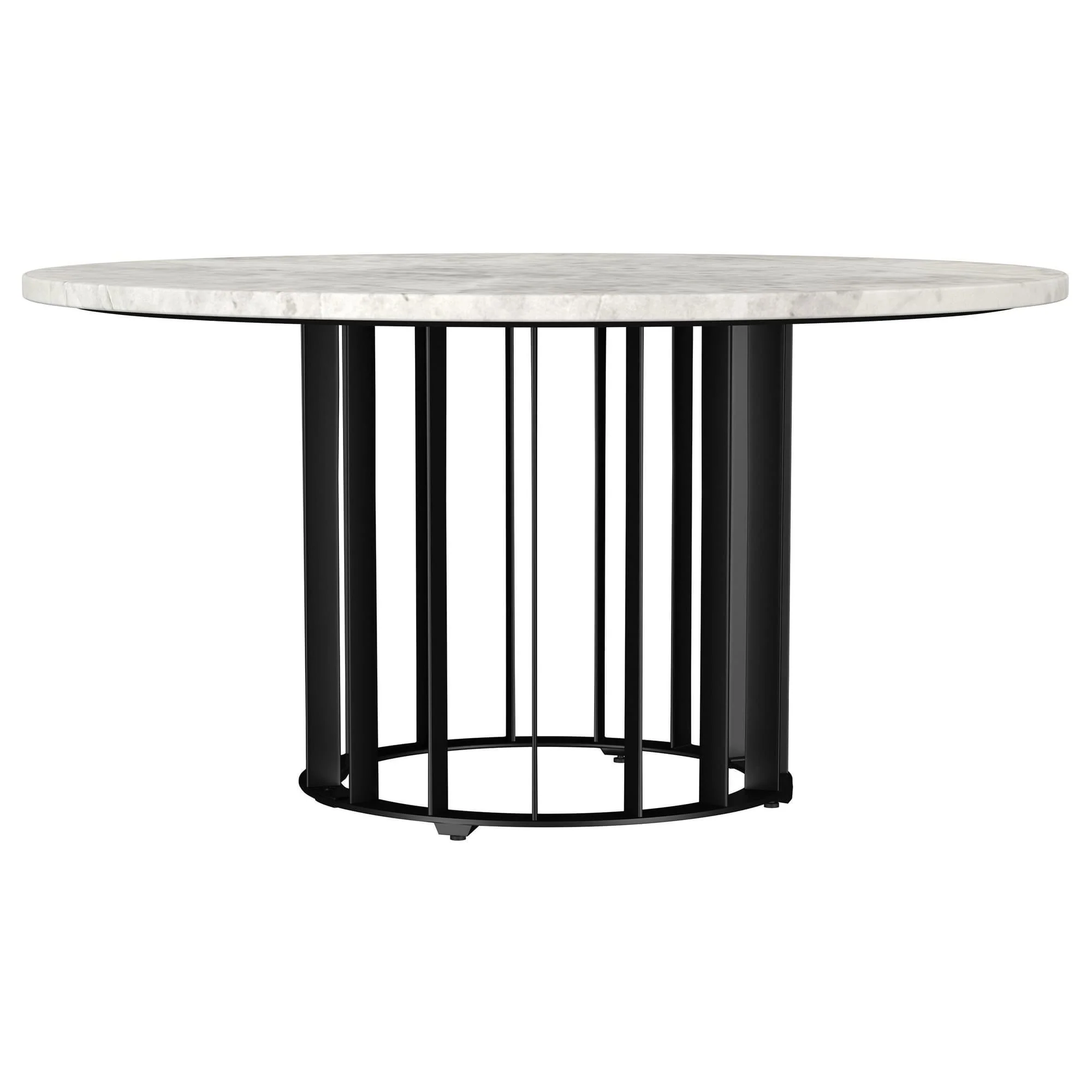 Haven Round Genuine White Marble Top Coffee Table Black - Image 1