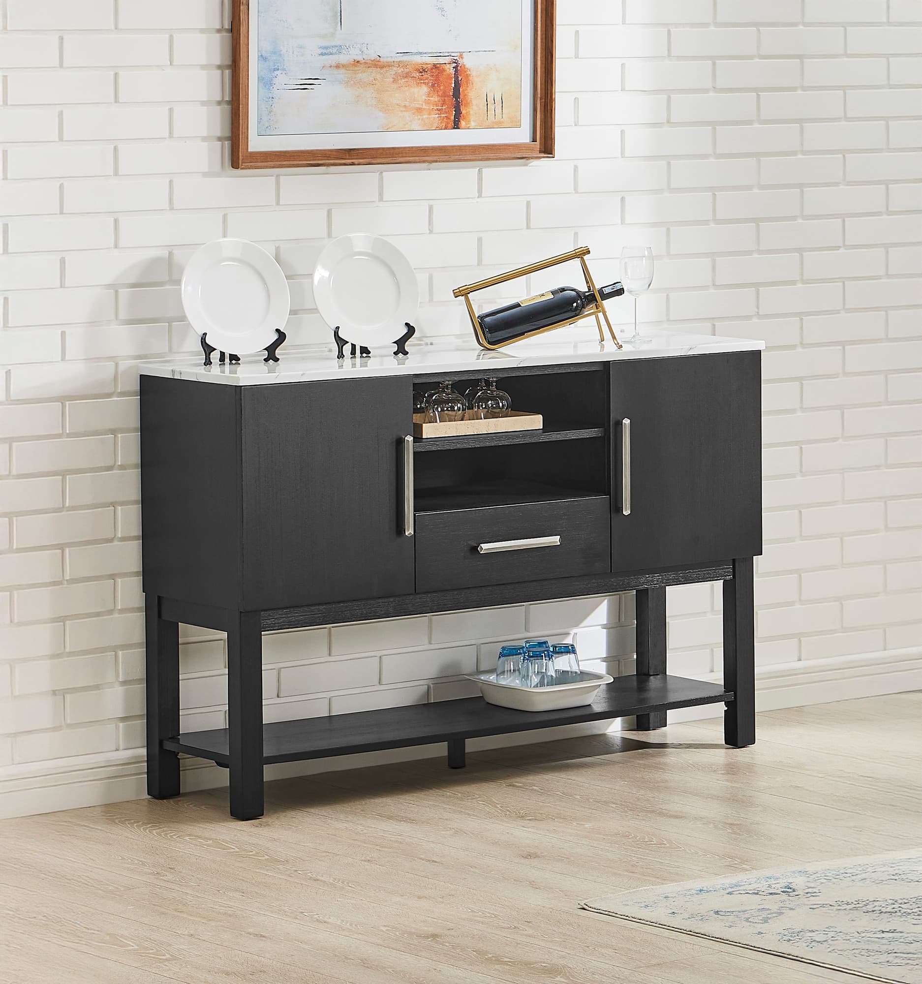 Vance Dark Gray Side Board - Image 1