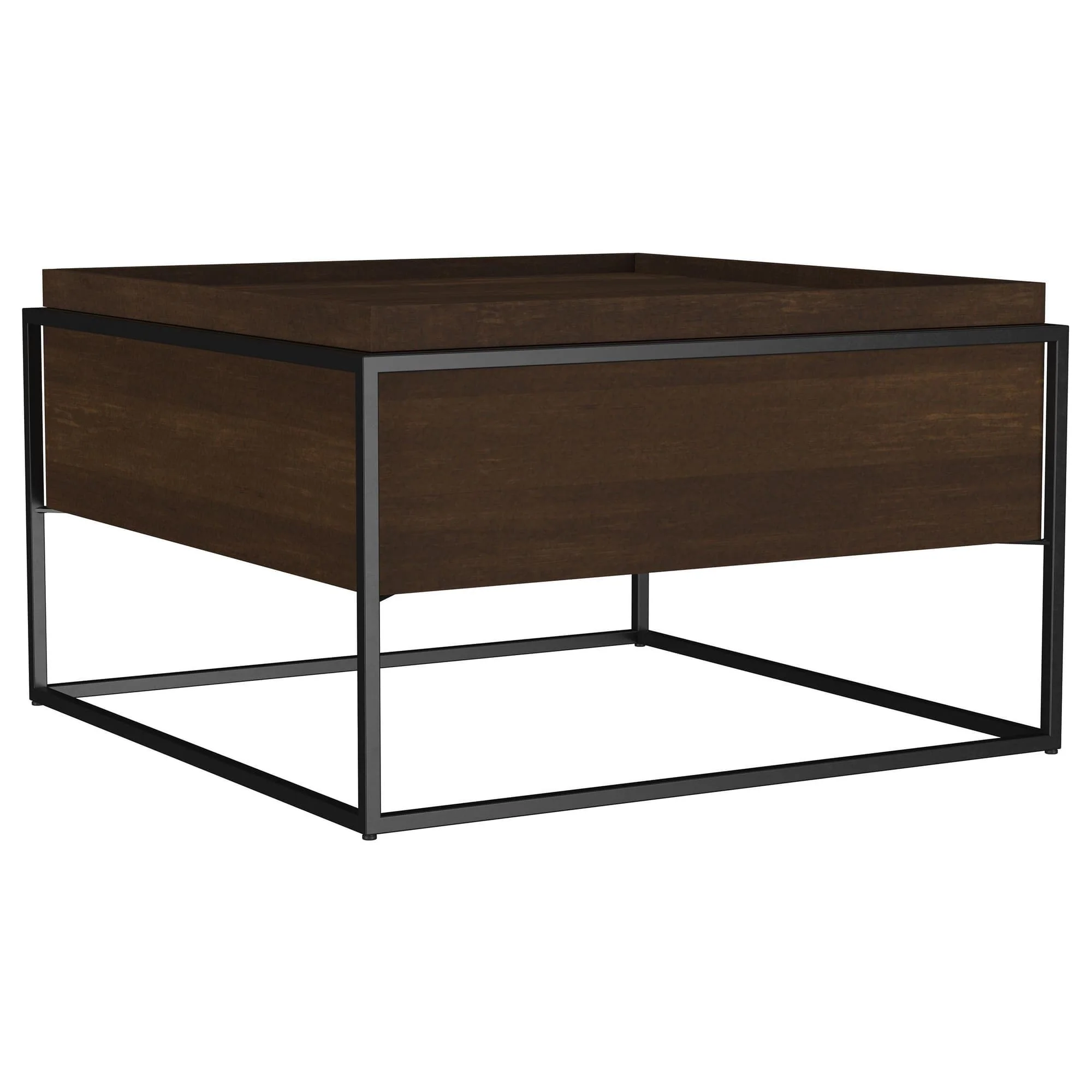 Fulton 30-inch Square Mango Wood Coffee Table Dark Brown - Image 1
