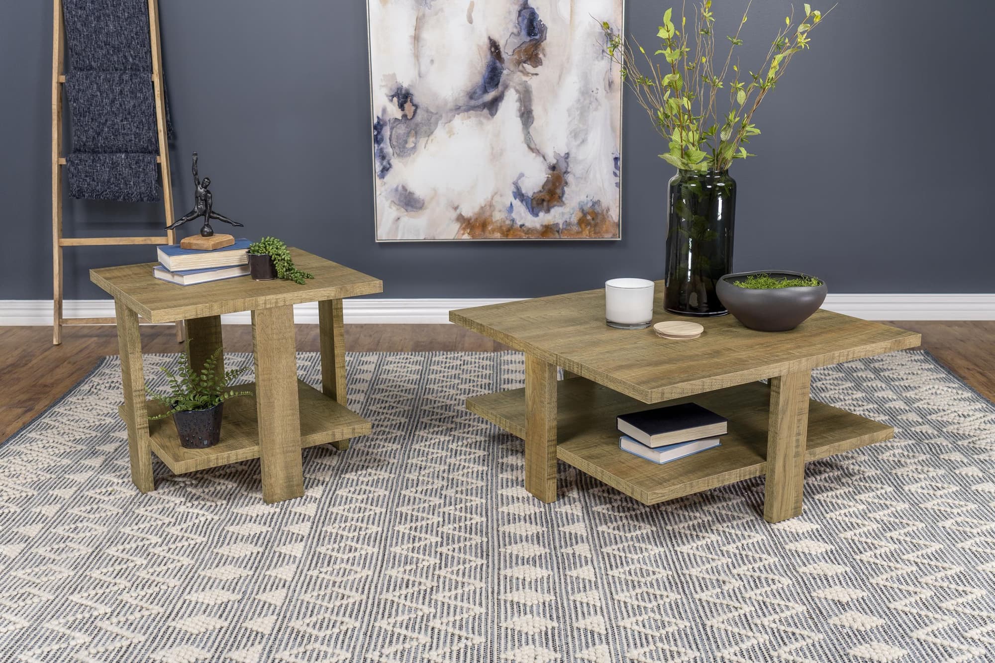 Dawn 2-piece Round Coffee and End Table Set Mango Brown - Image 1
