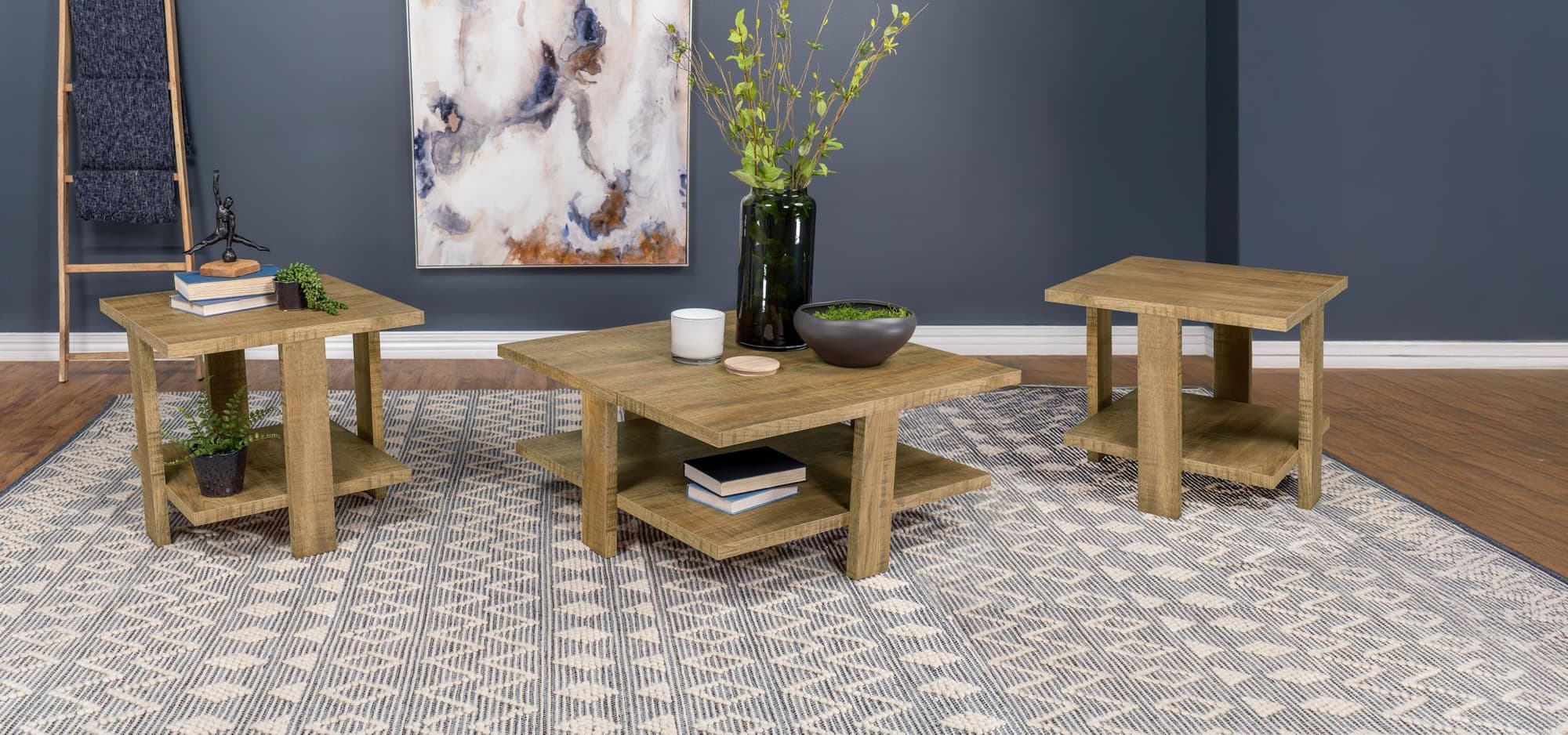 Dawn 3-piece Round Coffee and End Table Set Mango Brown - Image 1