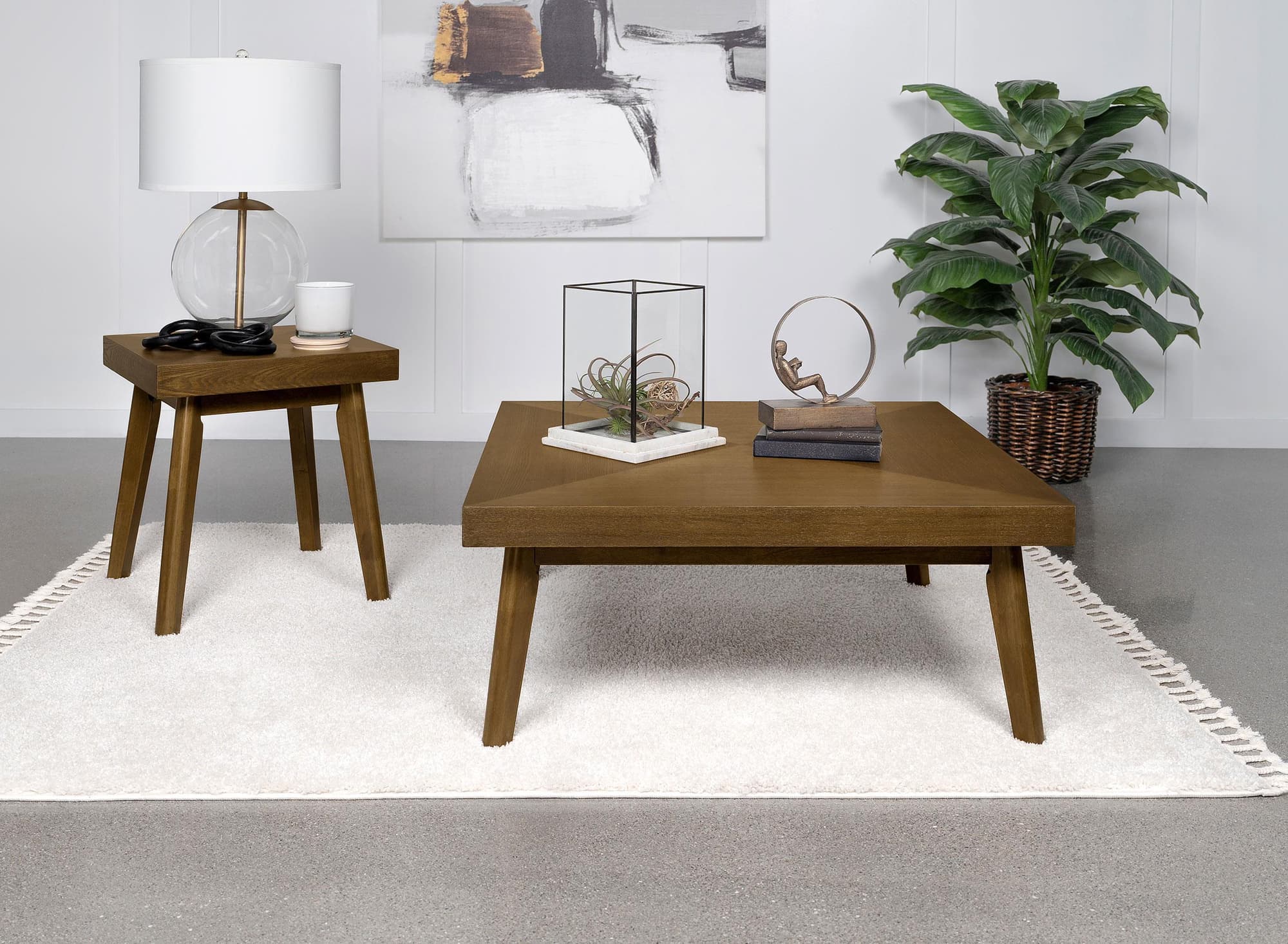 Westerly 2-piece Square Coffee and End Table Set Walnut - Image 1