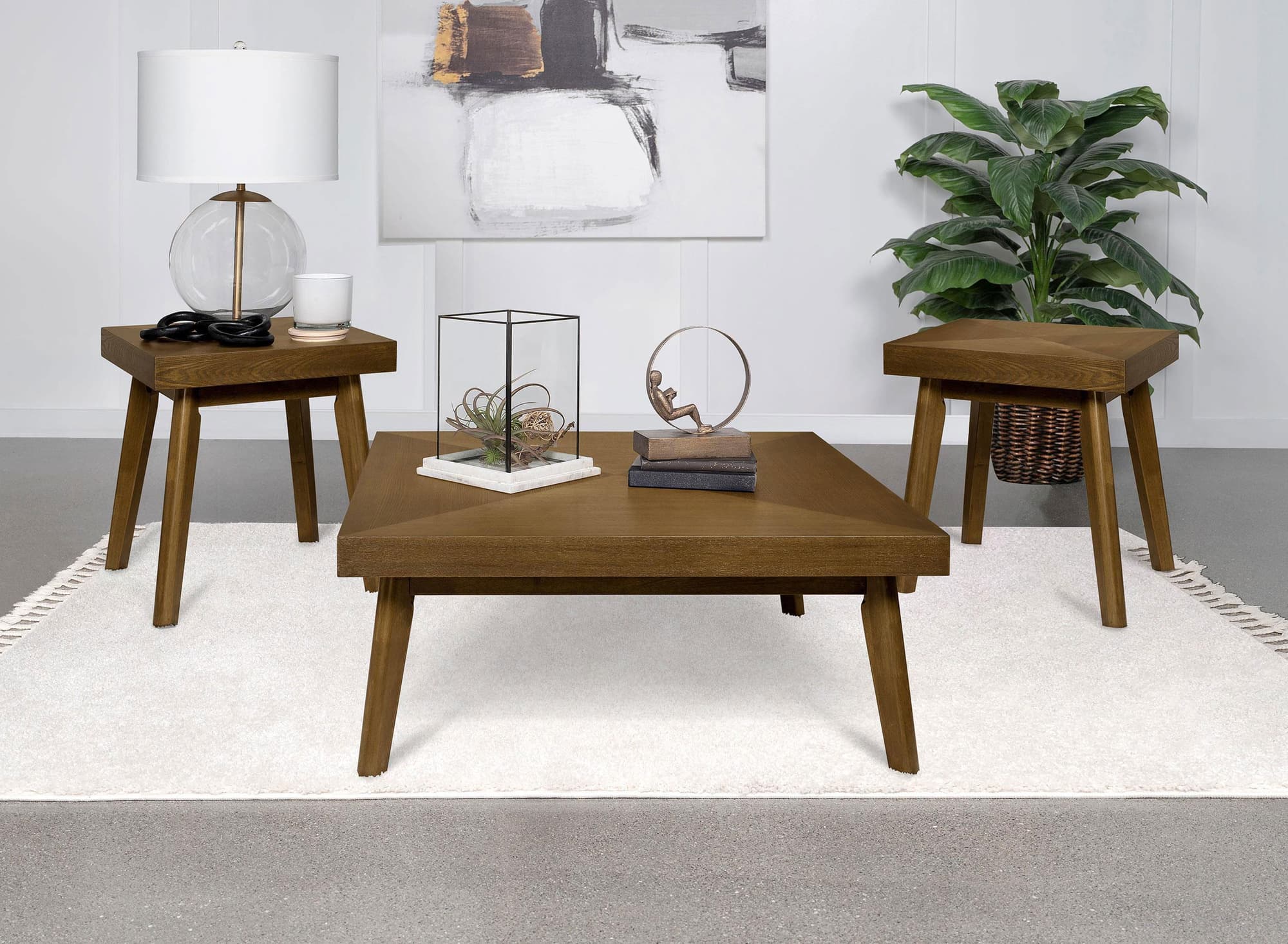 Westerly 3-piece Square Coffee and End Table Set Walnut - Image 1