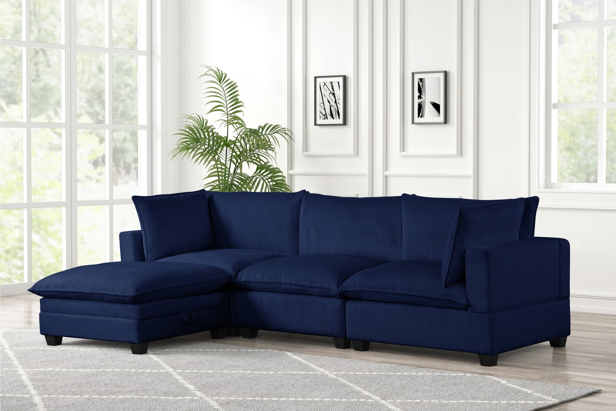Cloud Blue 4-Piece Modular Sectional - Image 1