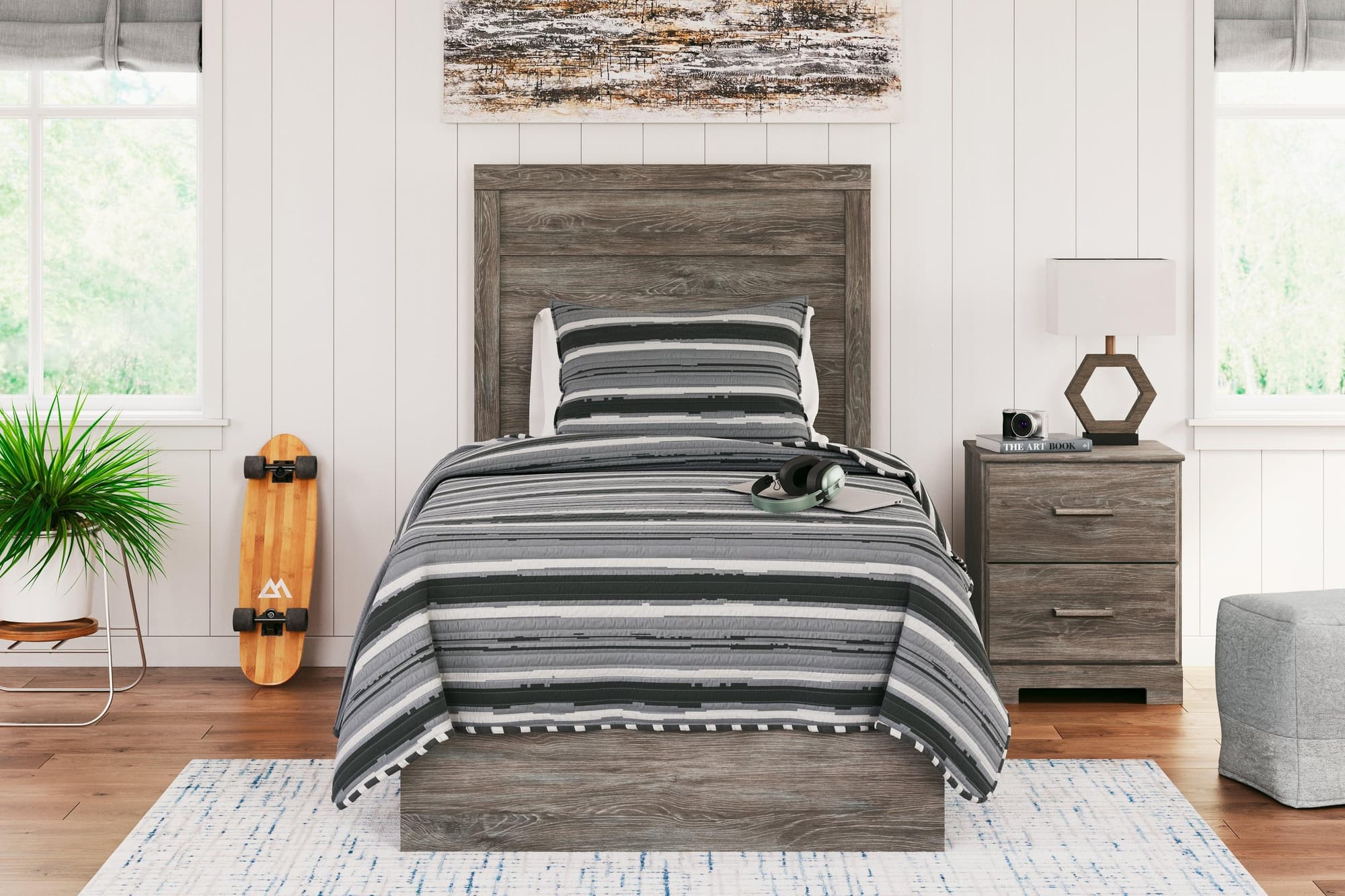 Ralinksi Gray Twin Panel Bed - Image 1