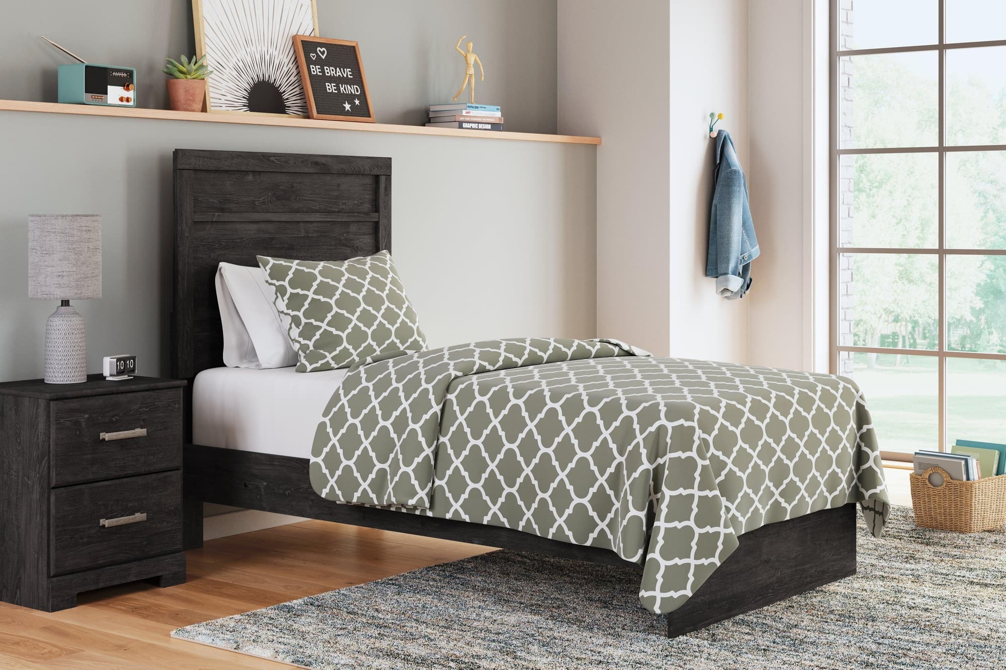 Belachime Black Twin Panel Bed - Image 1