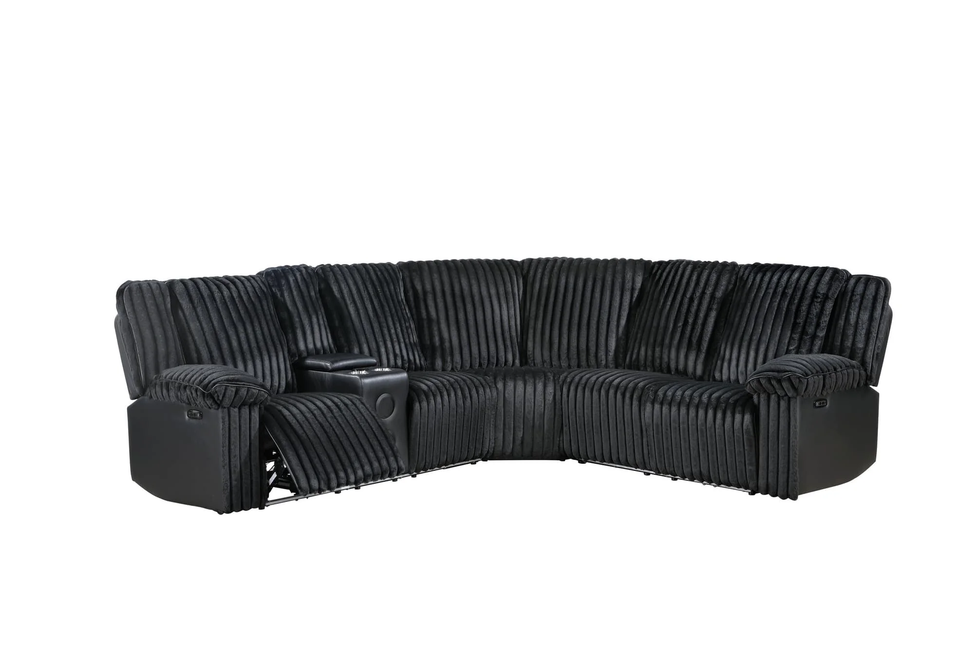 Flash Black Power Reclining Sectional - Image 1