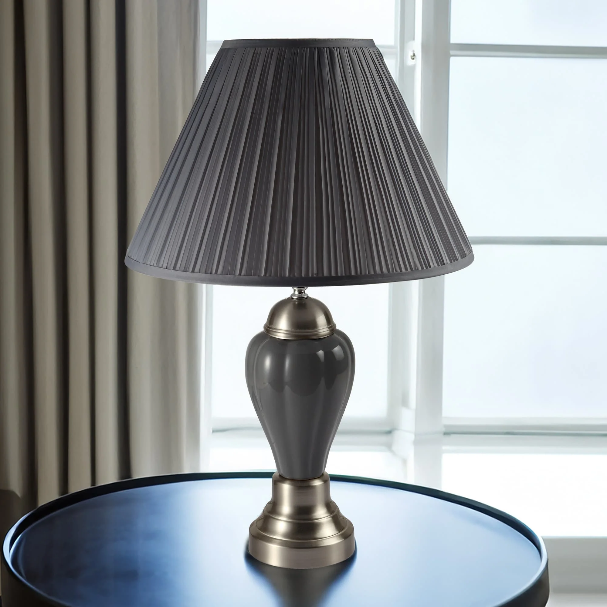 Porcelain Gray Lamp - Image 1
