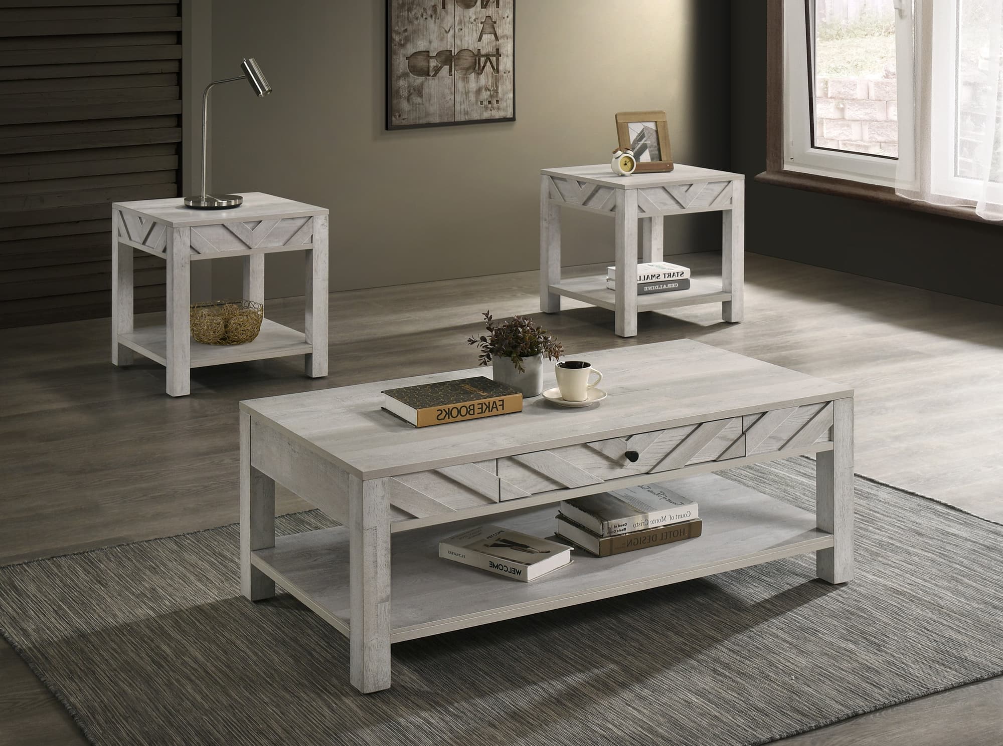 Valor Light Gray Coffee Table Set