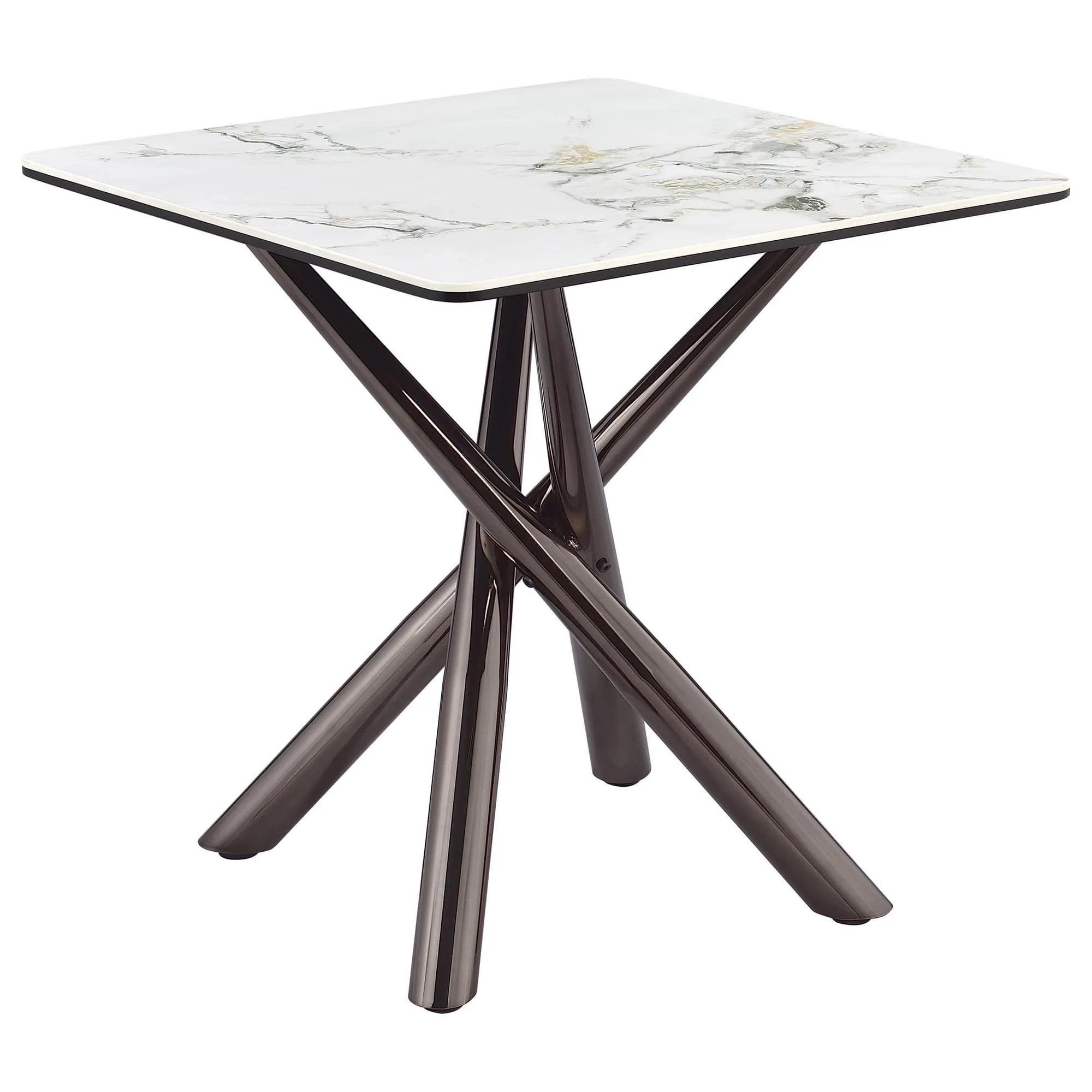 Carvell Square Sintered Stone End Side Table Mirage White - Image 1