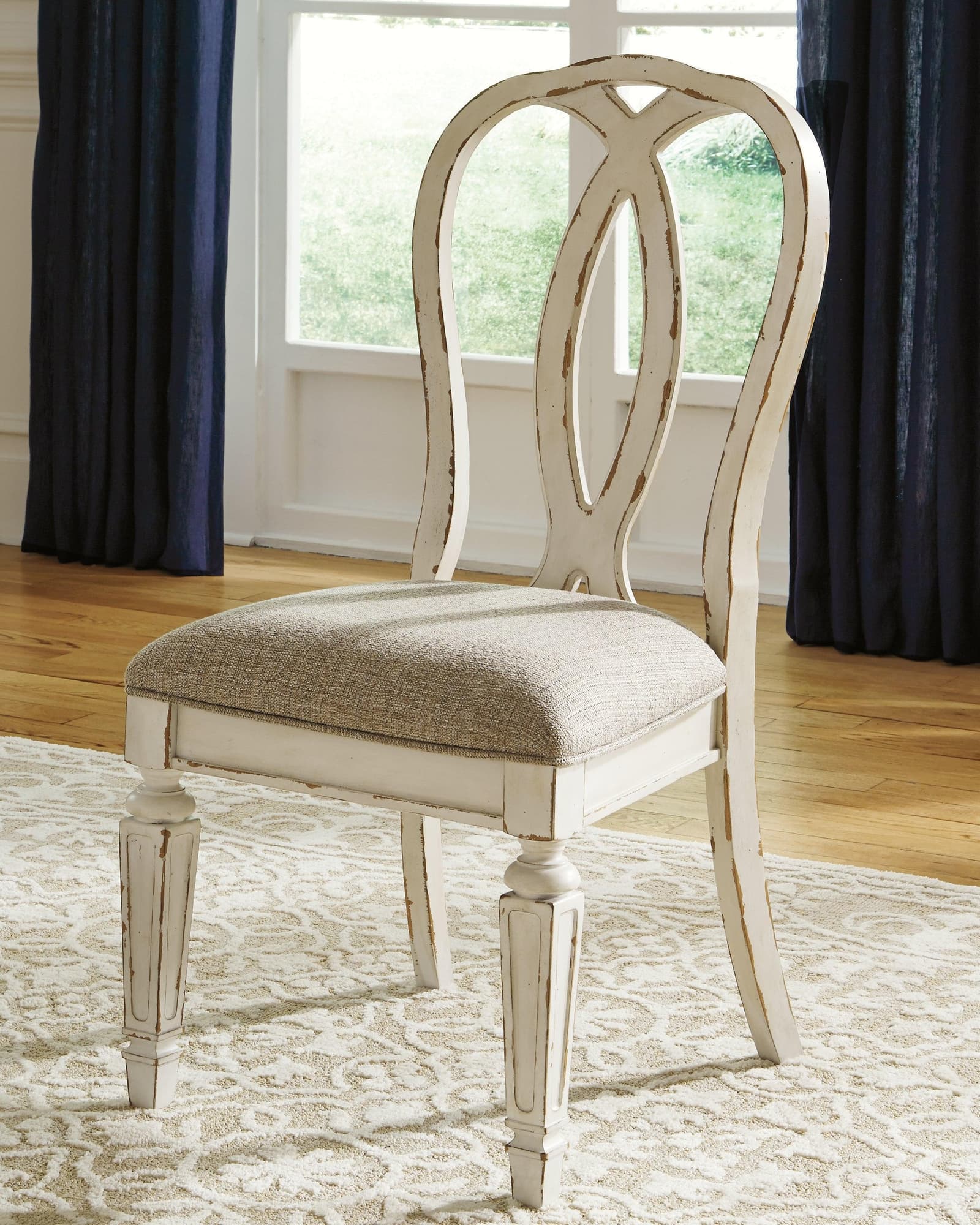 Realyn Chipped White Dining Chair - Image 1
