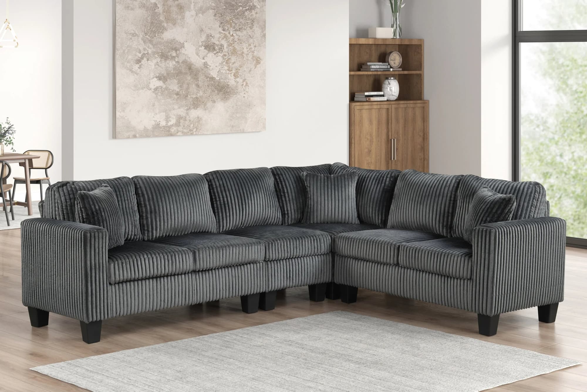 Logan Charcoal Reversible Sectional - Image 1