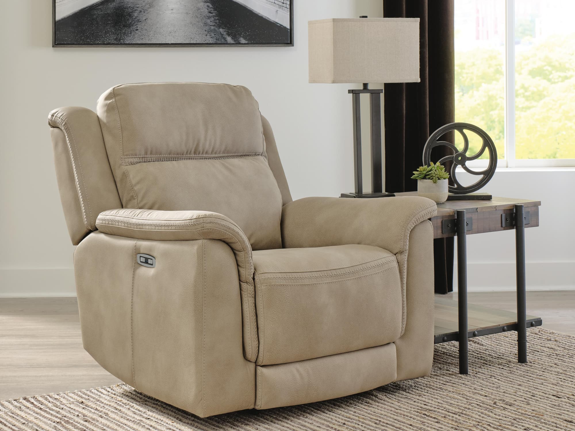Next-Gen Durapella Sand Microfiber Power Recliner - Image 1