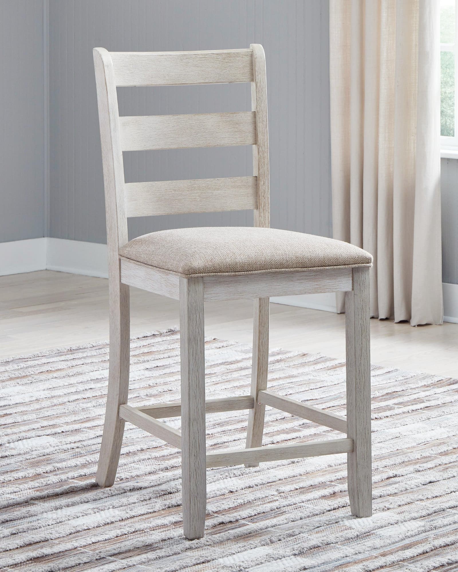 Skempton White Light Brown Counter Height Bar Stool - Image 1