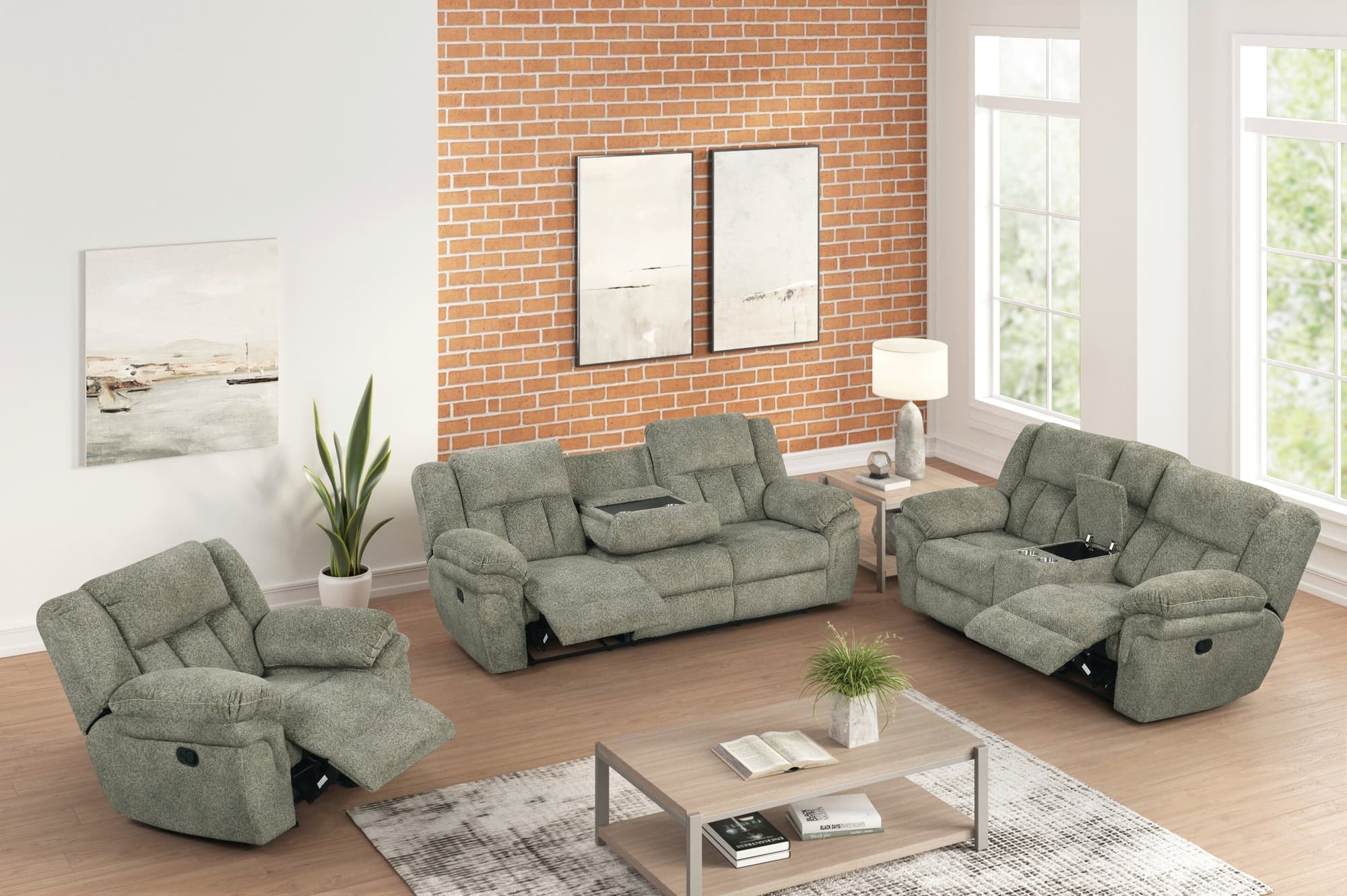 Dallas Sage 3-Piece Reclining Set - Image 1