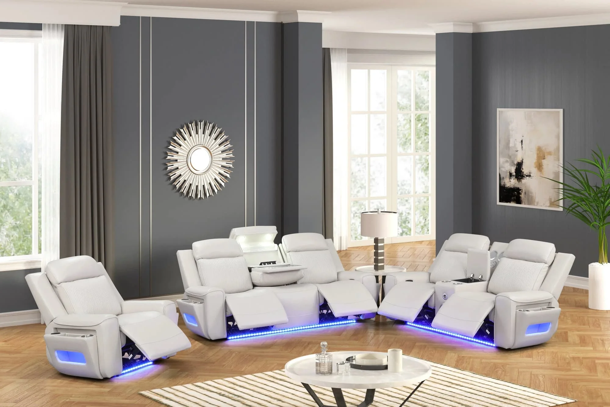 Rolls Royce Sand 3-Piece Power Reclining Set - Image 1