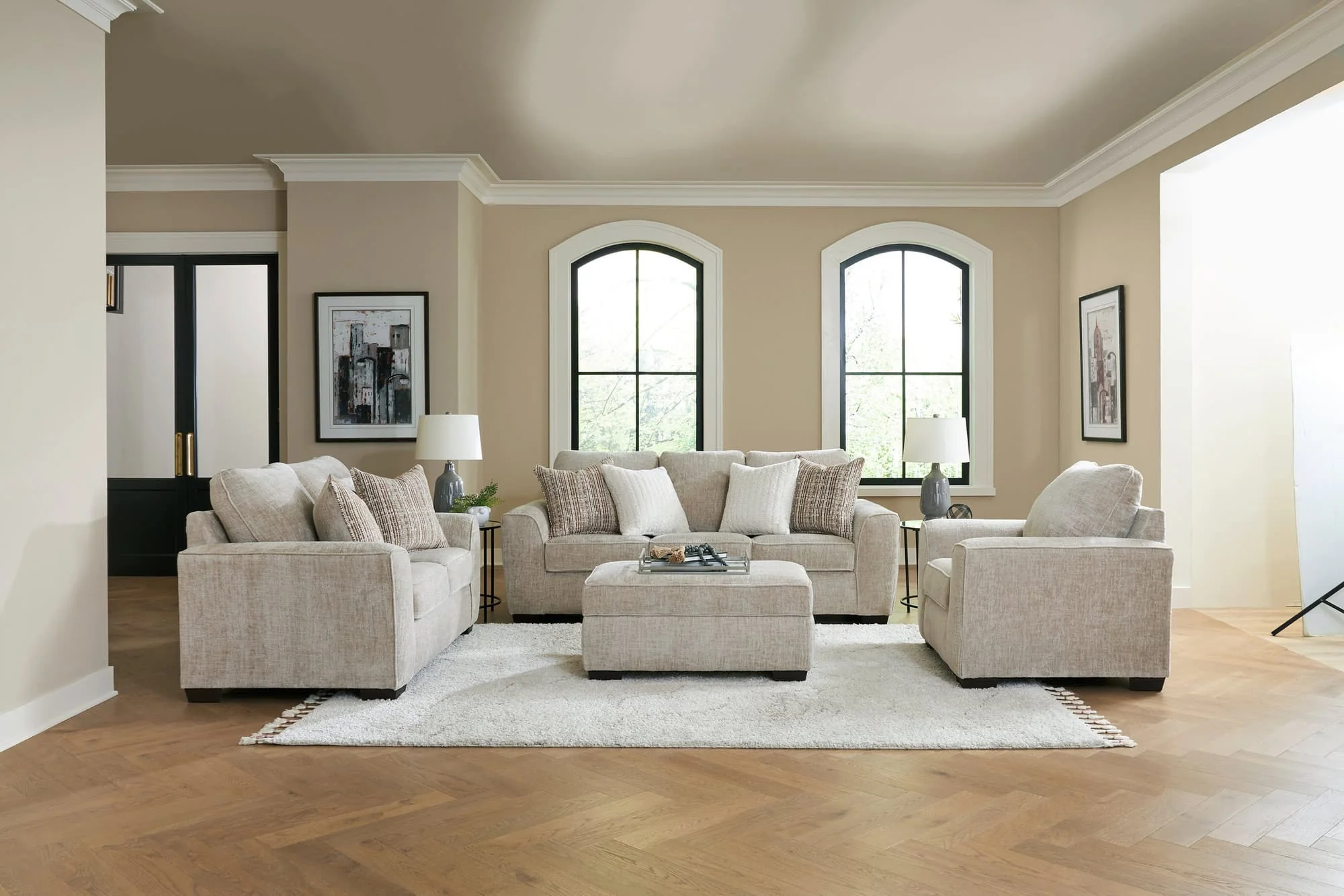 Juan Taupe Sofa & Loveseat Set - Image 1