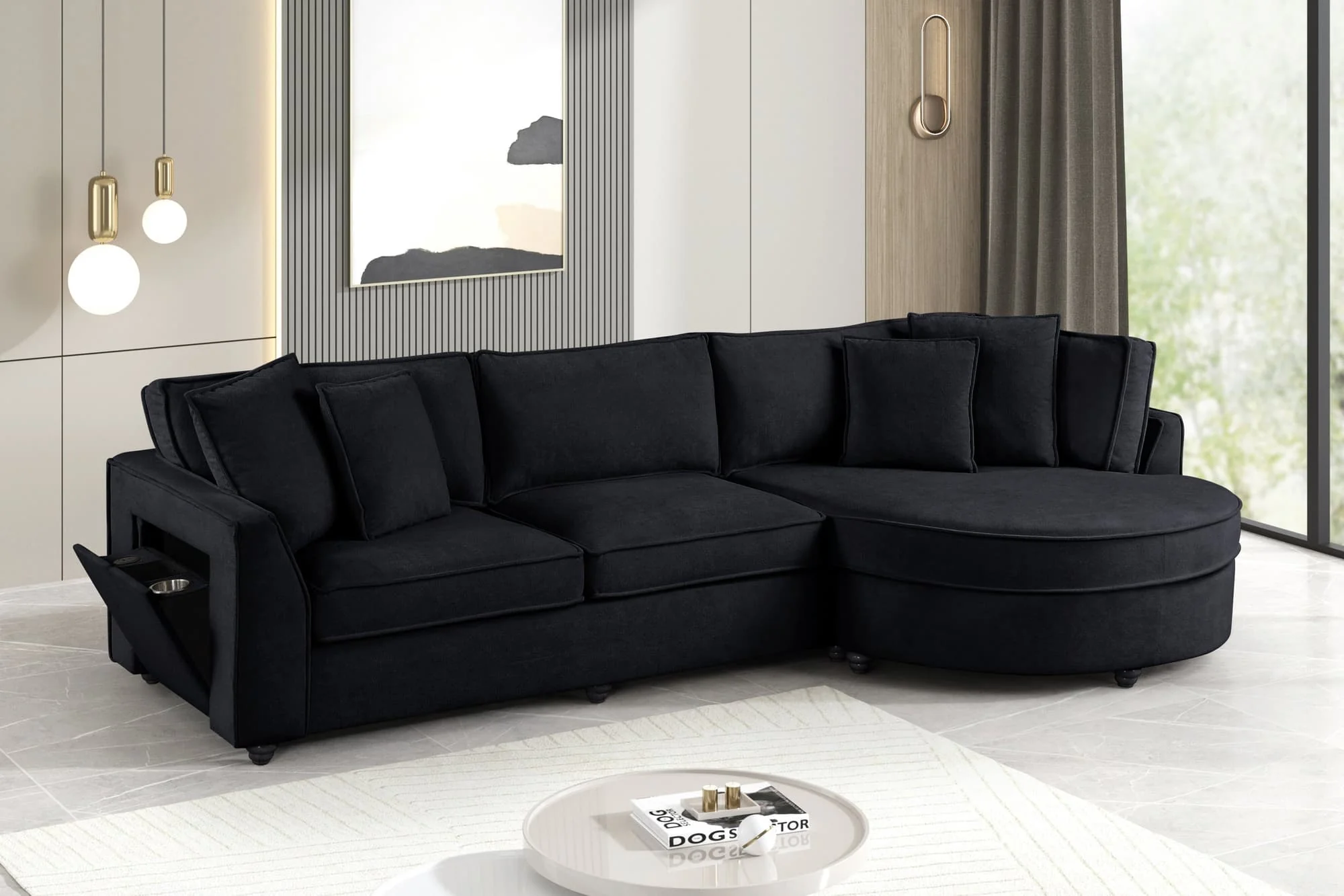 Elva Black Sectional - Image 1