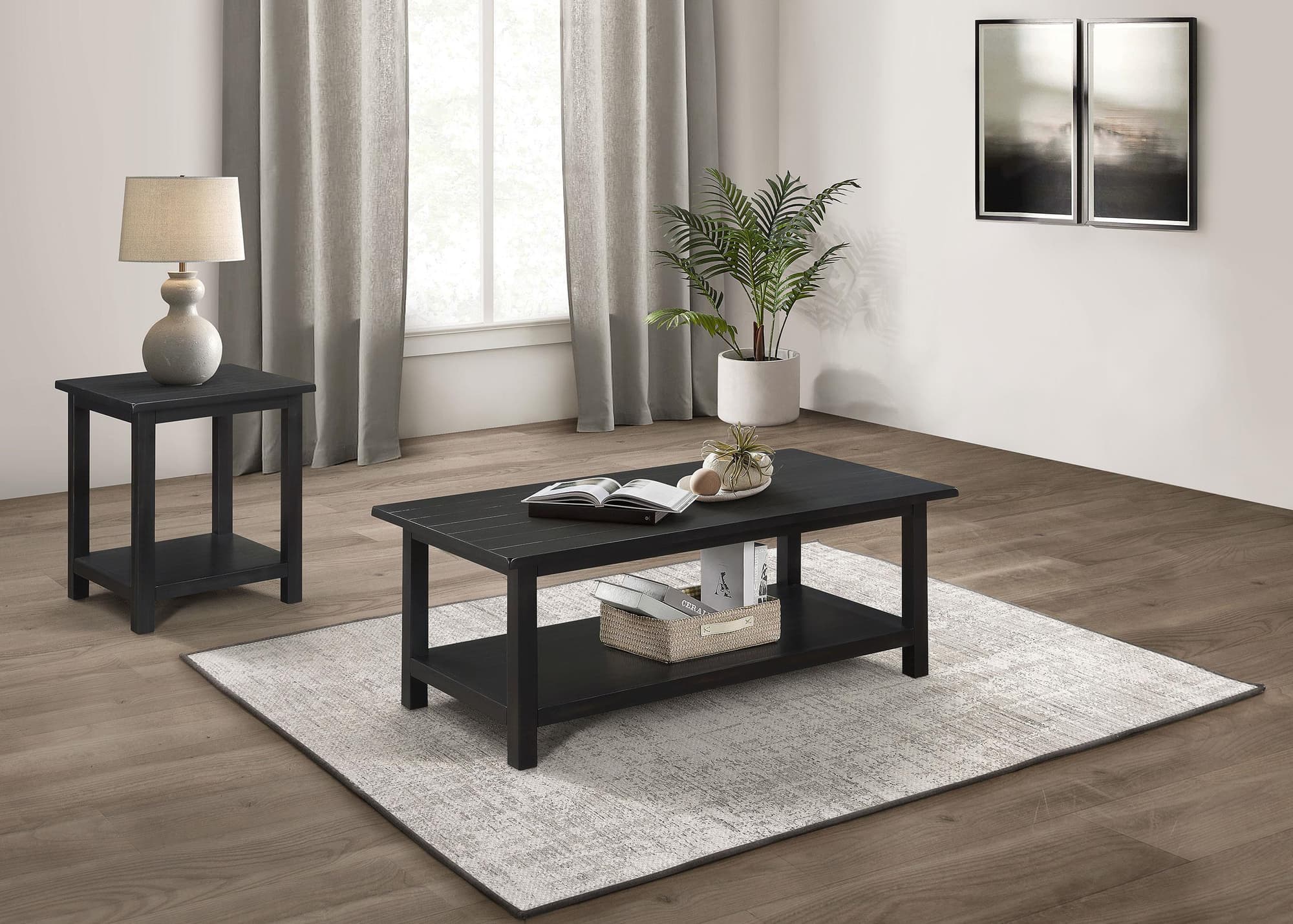 Payne 2-piece Coffee and End Table Set Distressed Java - Image 1