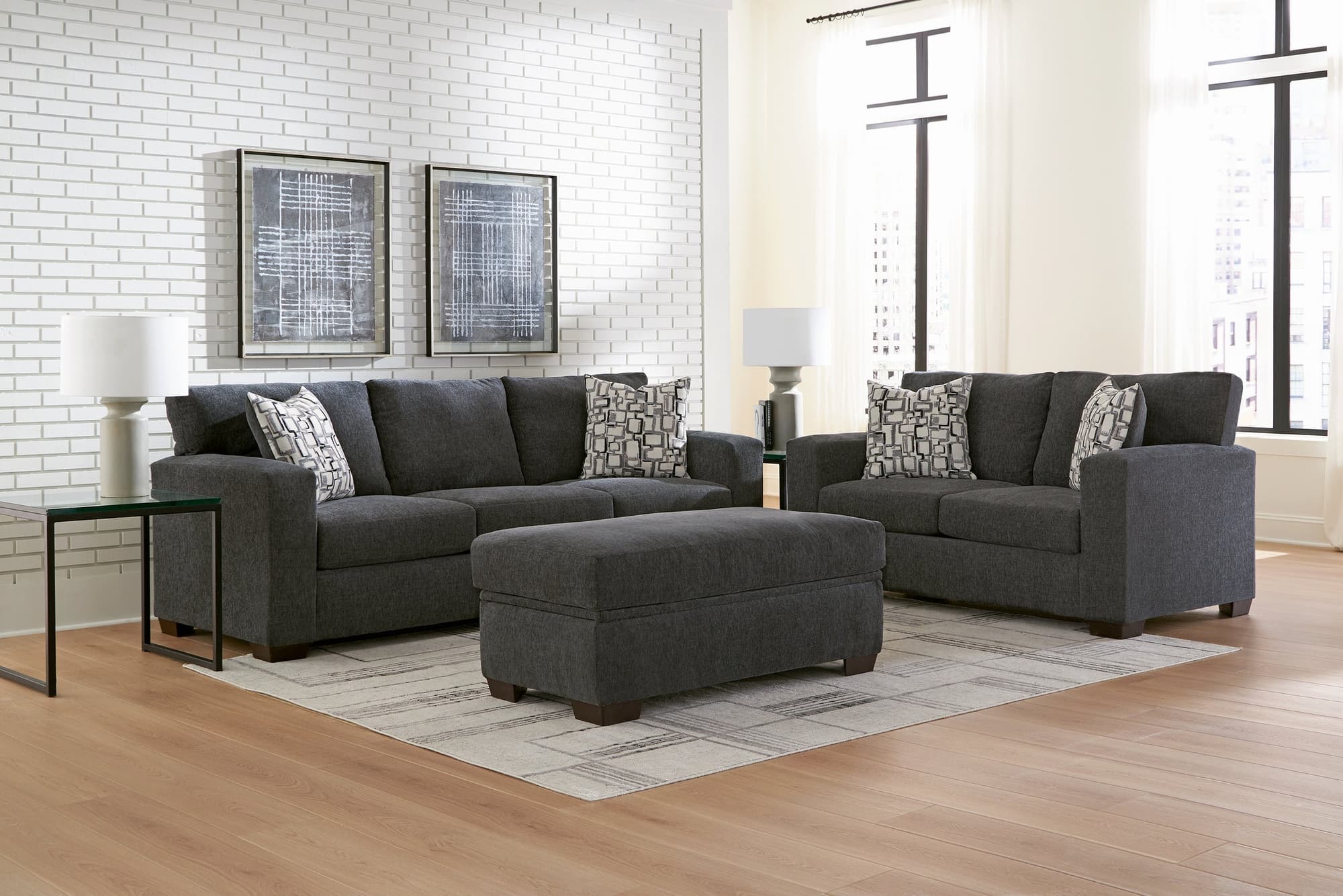 Junior Charcoal 2-Piece Living Room Set - Image 1