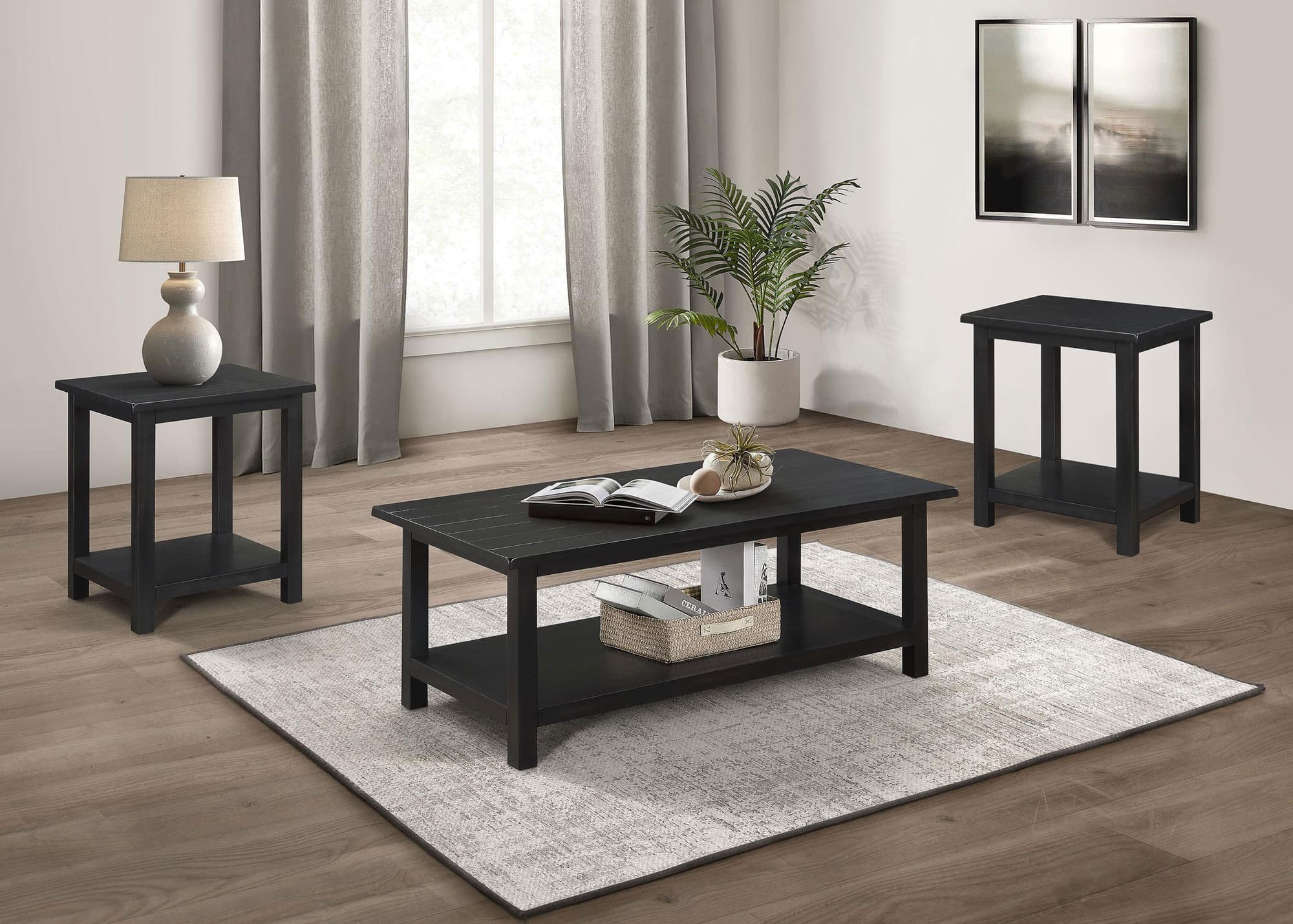 Payne 3-piece Coffee and End Table Set Distressed Java - Image 1
