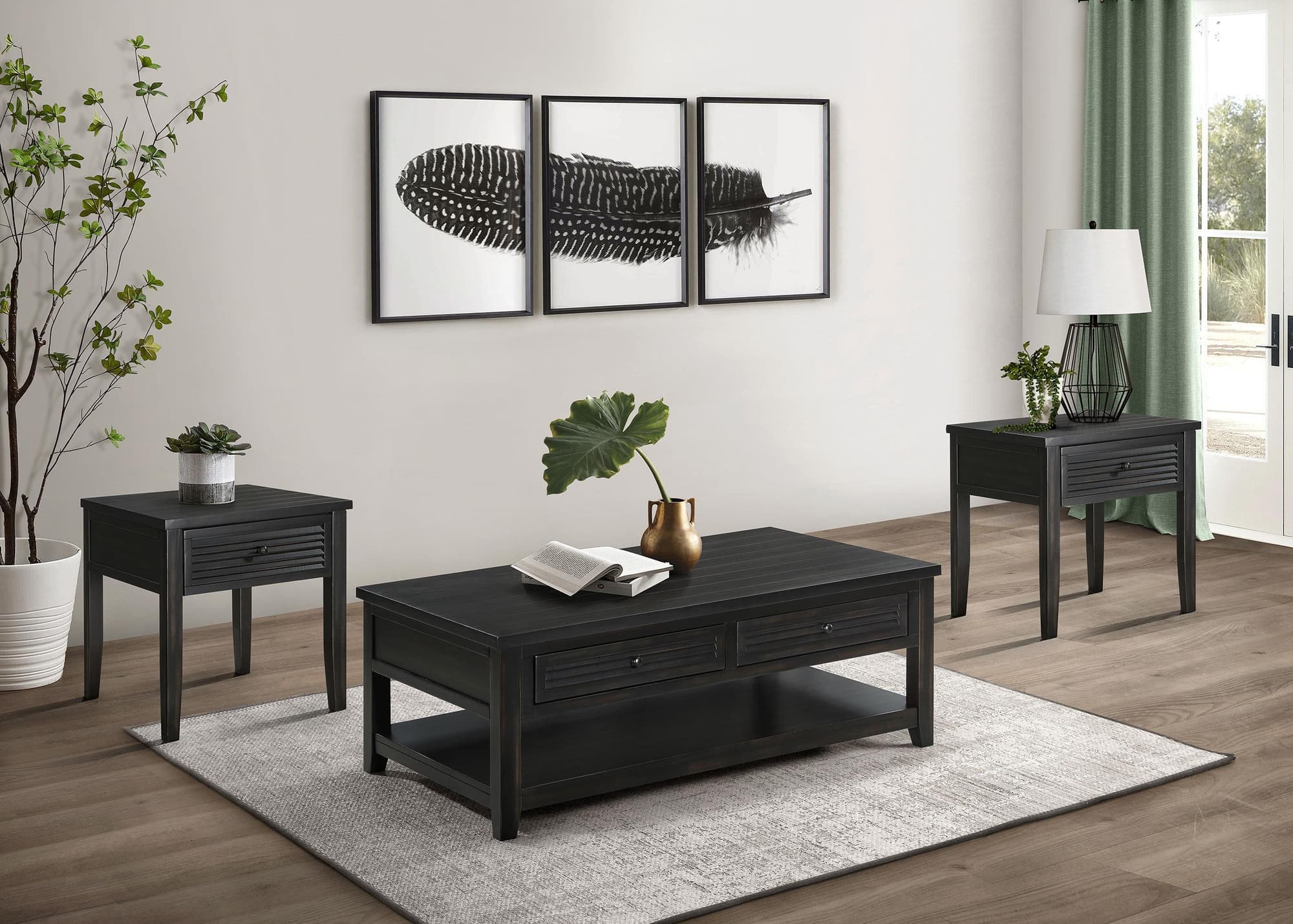 Concord 3-piece Coffee and End Table Set Distressed Java - Image 1