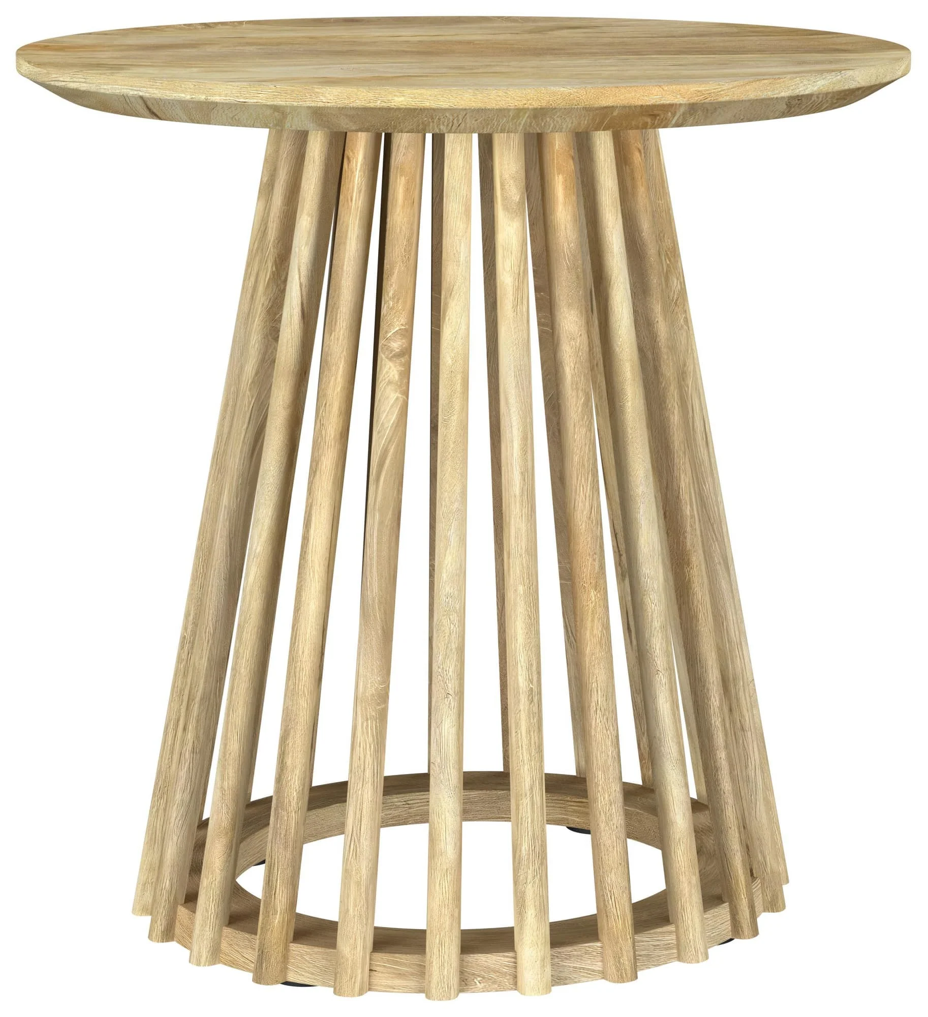 Touhy Round Solid Wood End Side Table Natural Mango - Image 1
