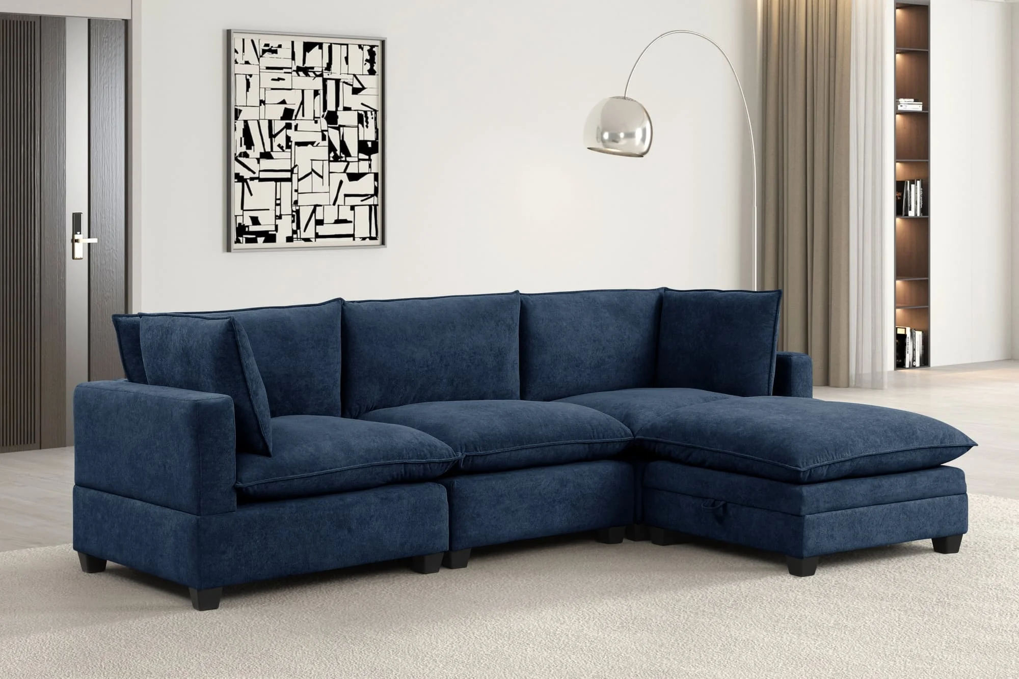 Cloud Navy Fabric Modular Sectional - Image 1