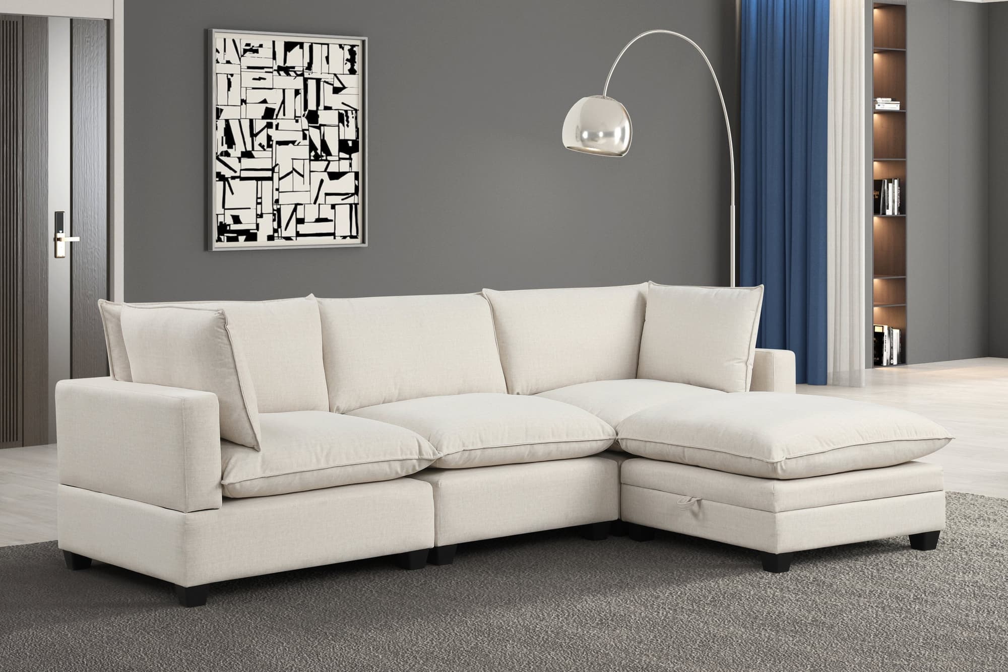 Cloud Beige Fabric Modular Sectional - Image 1